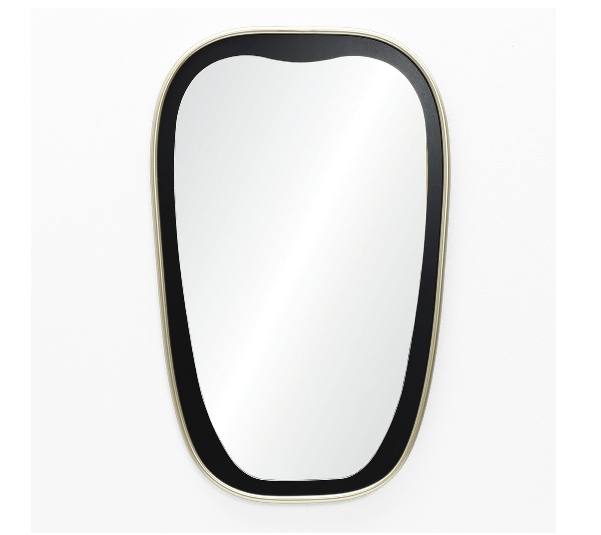 LuxenHome Oblong 30"H x 18"W Black & Gold WallMirror