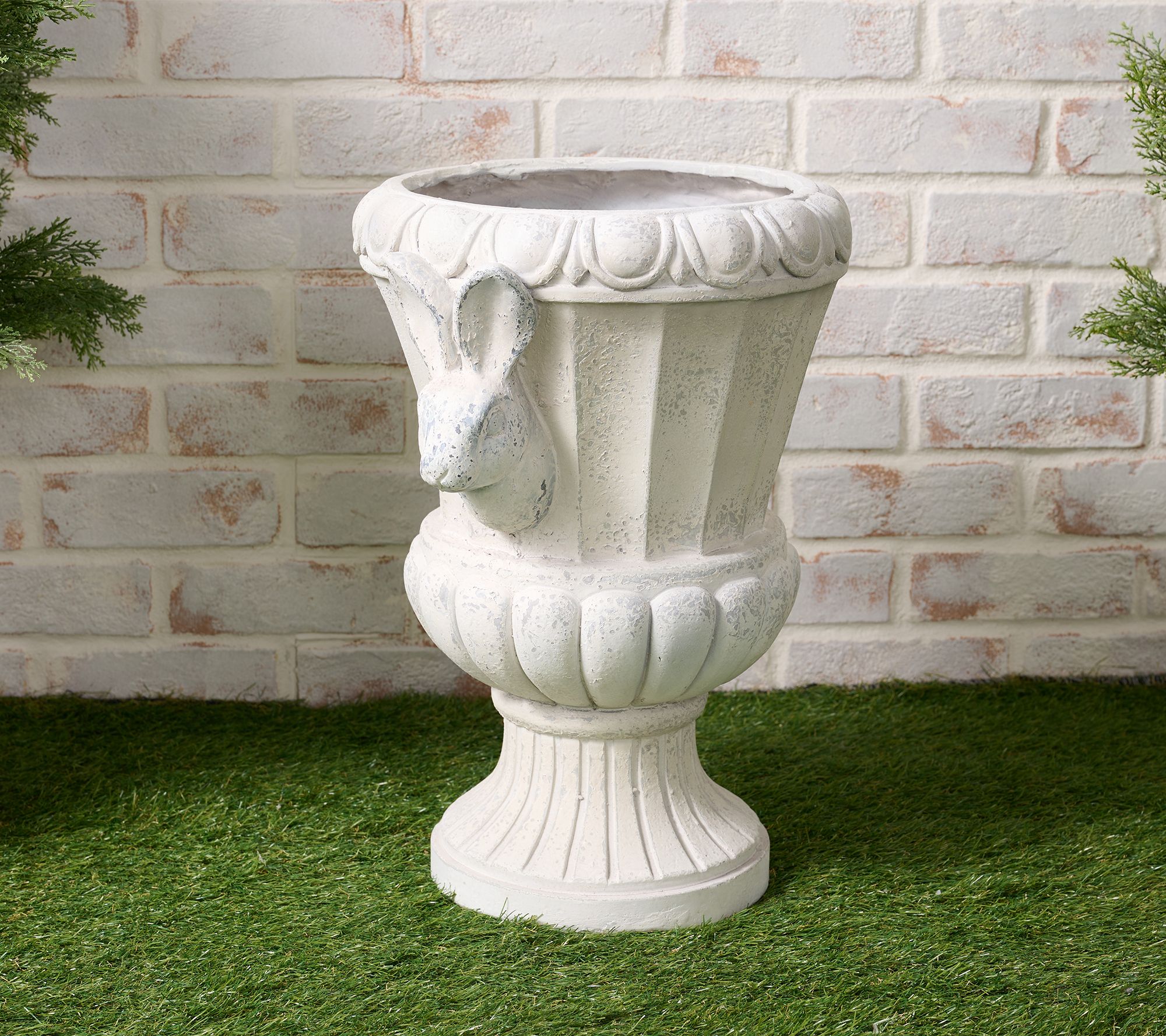 "As Is" Cozy Cottage by Liz Marie Bunny Urn Planter