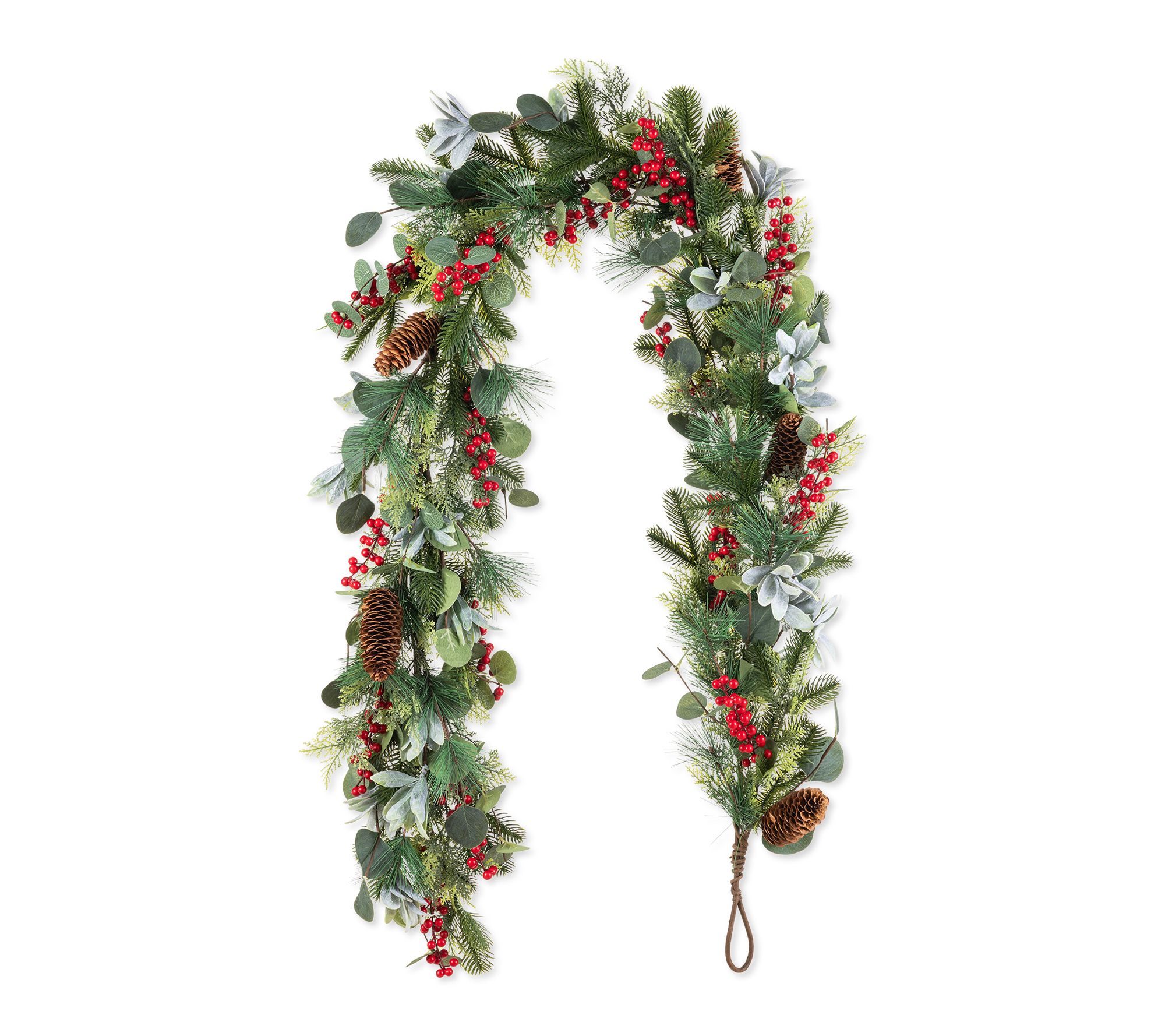  Glitzhome 6ft Christmas Berry & Pinecone Eucalyptus Garland