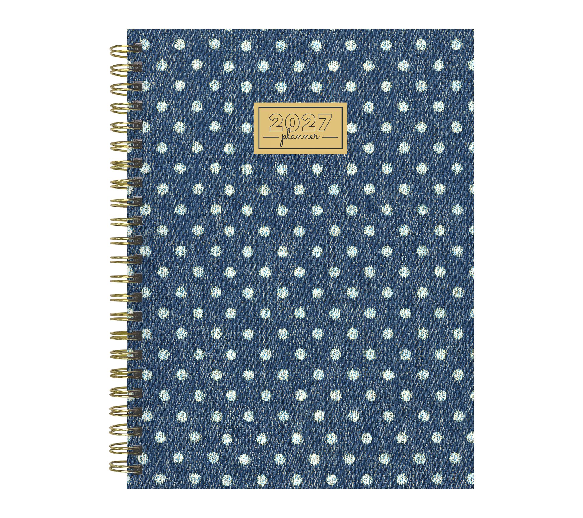 2027 Denim Dots Medium Weekly Monthly Planner