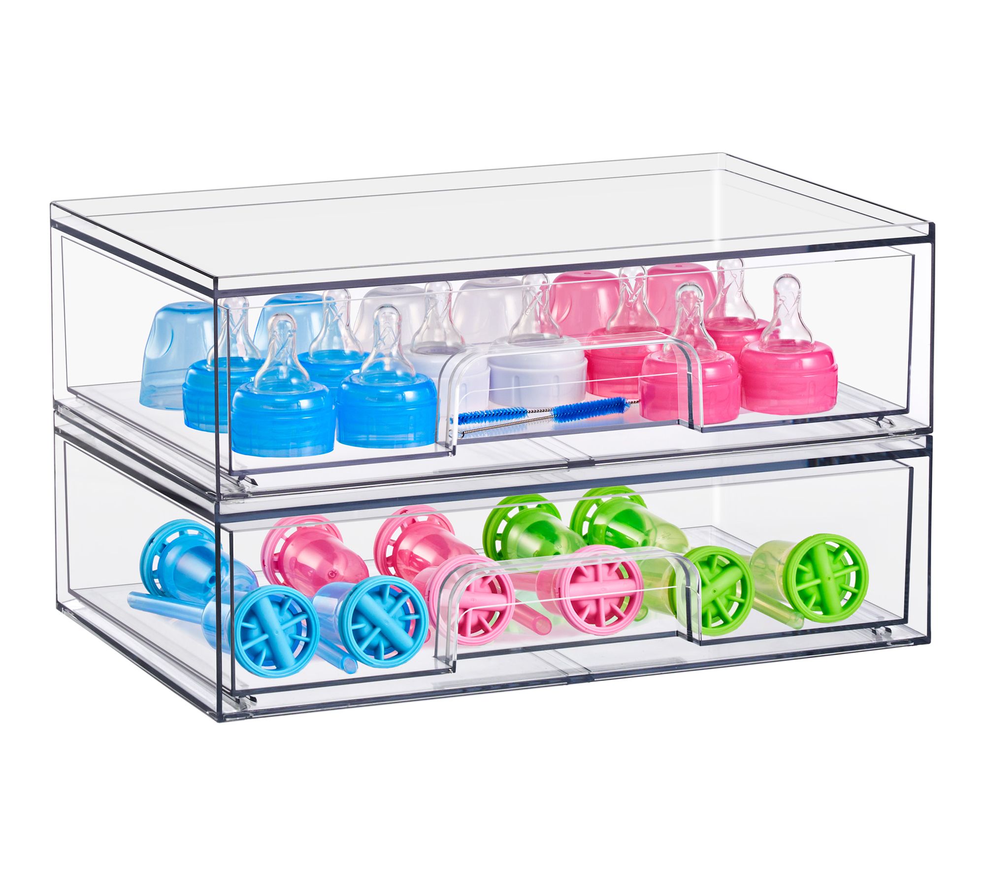 Sorbus Stackable Acrylic Storage Drawers Clear Wide - 2 Pack
