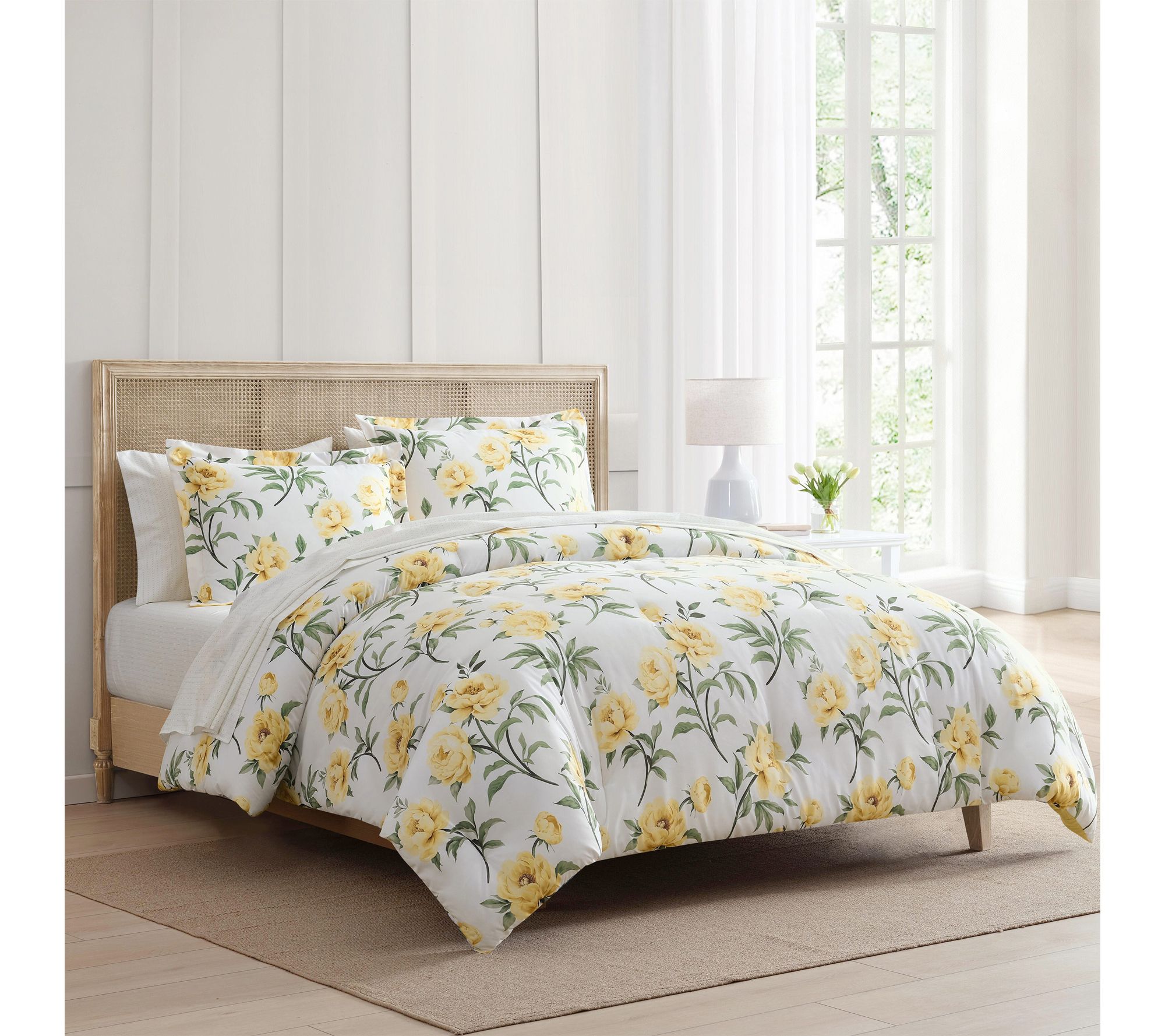 Martha Everyday Soft Rose Reversible Yellow Full Bedding Set