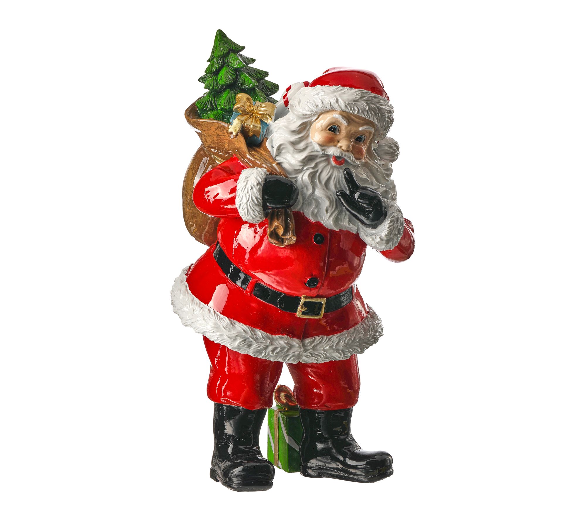 10" Resin Santa with Toy Sack by Valerie