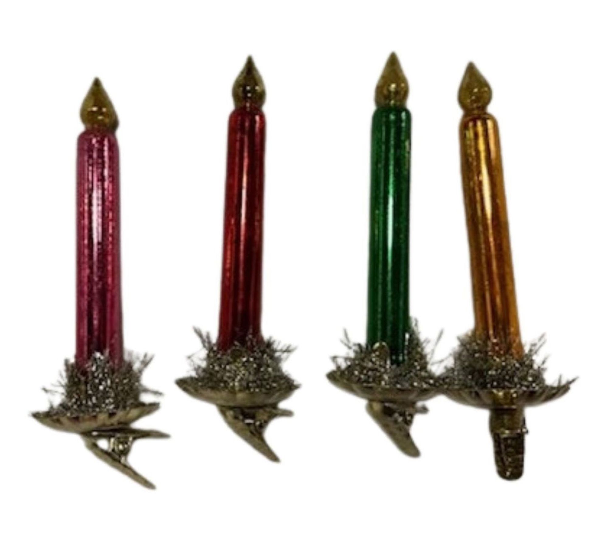 Whitehurst 5" Candlestick Glass Orns by Eddie Ross, S/4 asst