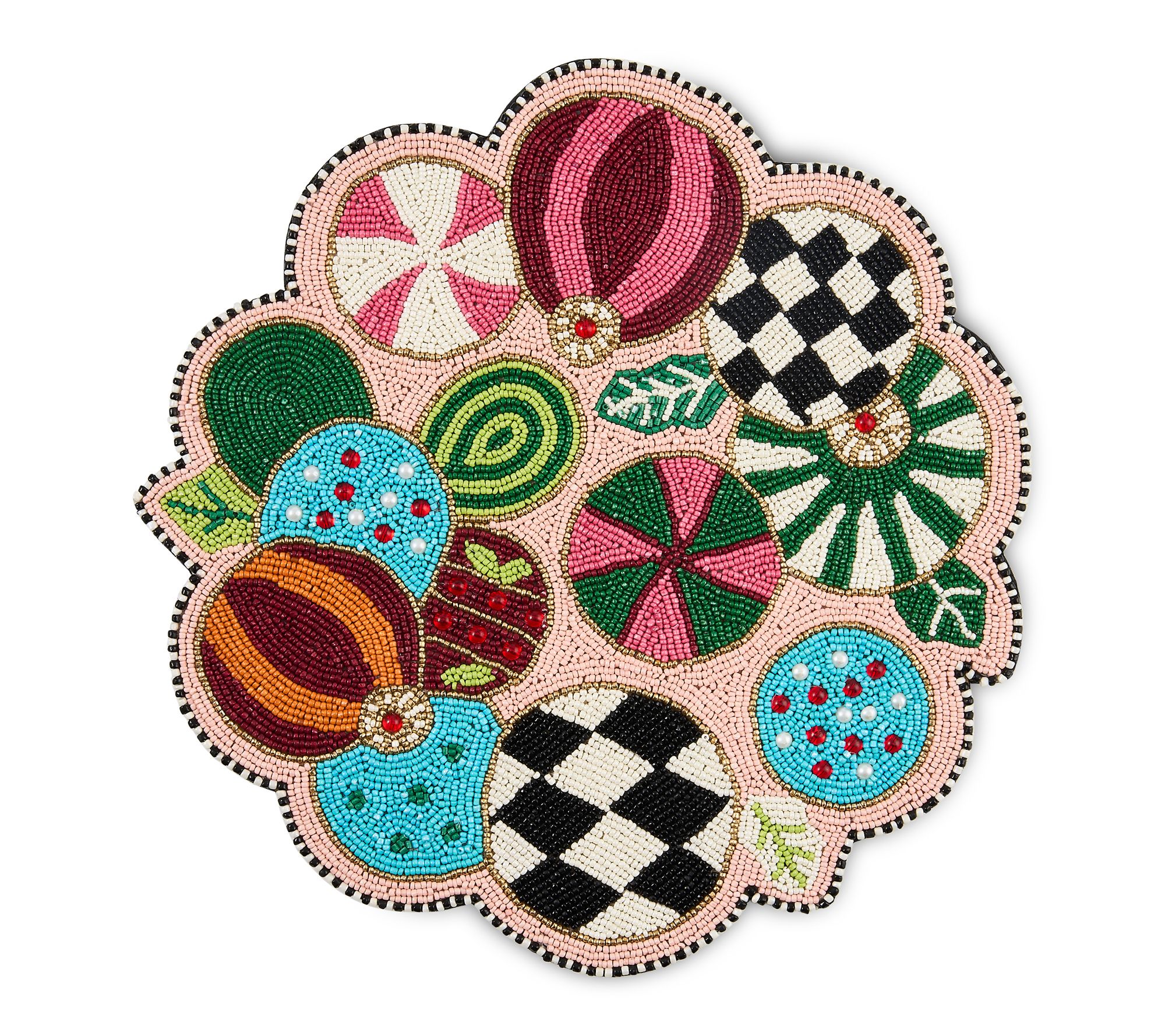 MacKenzie -Childs Confetti Jolly Ornaments Placemat | QVC