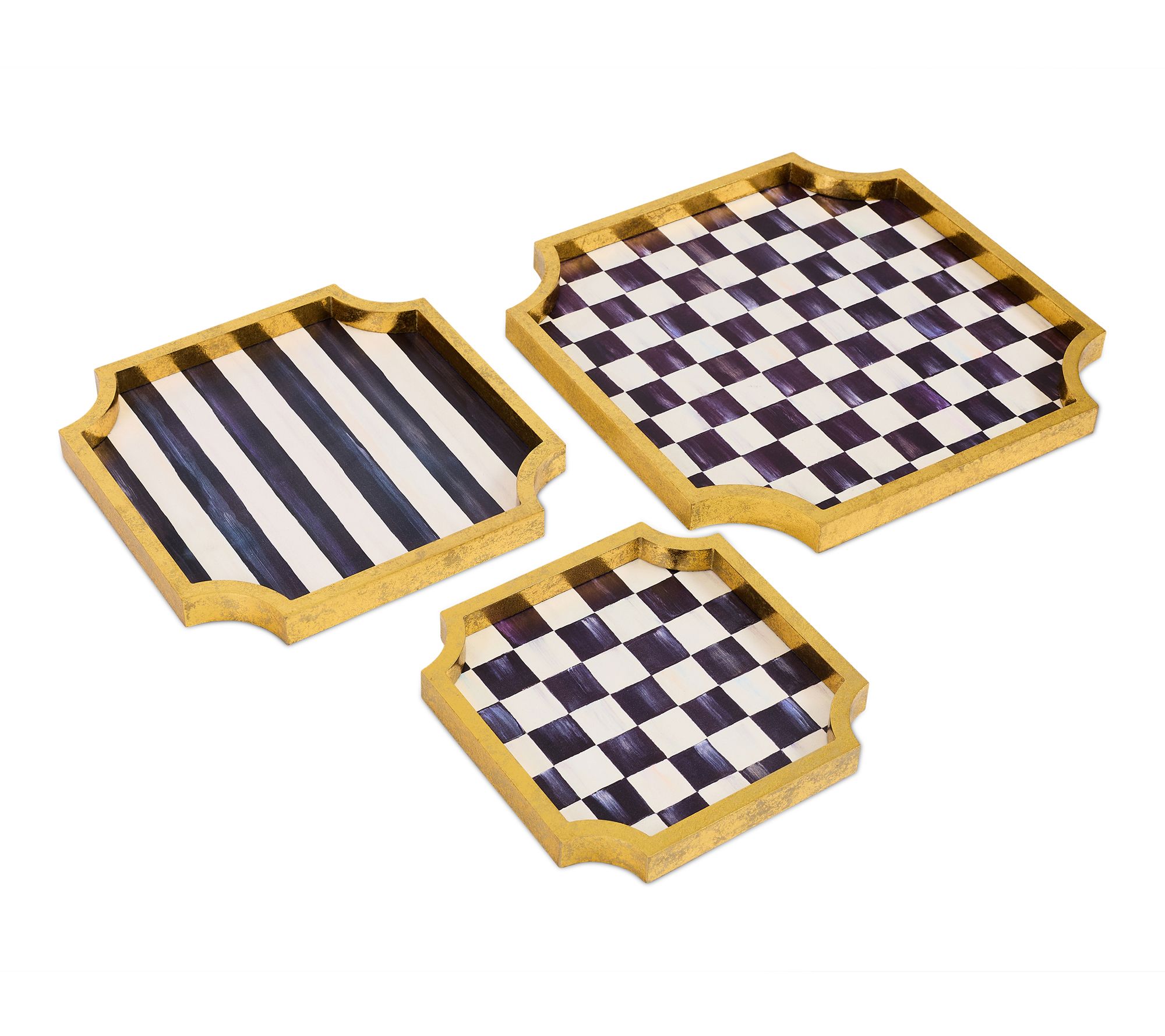 MacKenzie -Childs Courtly Stackable Trinket Trays, Set of 3