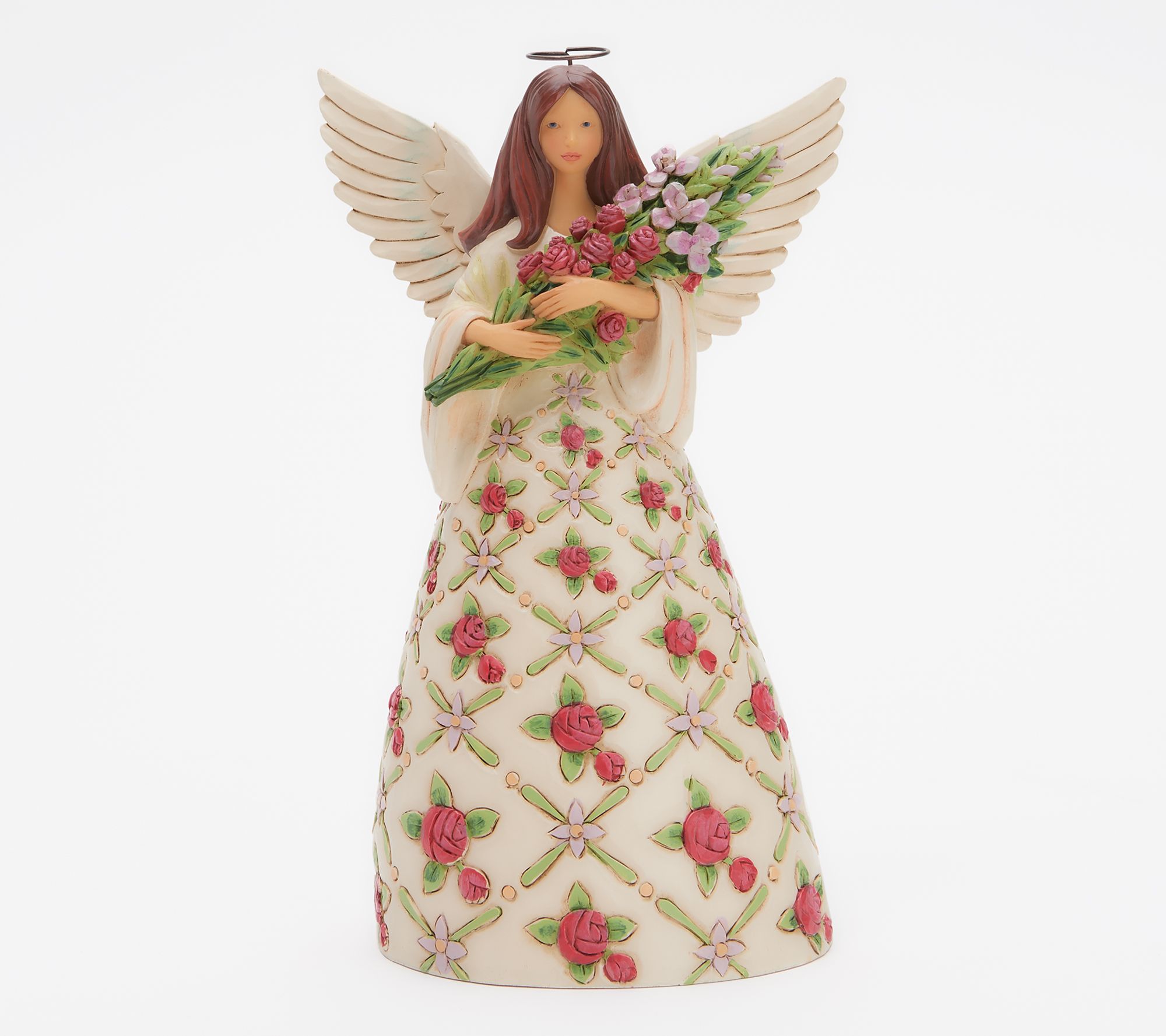 Jim Shore Heartwood Creek Spring Angel with Bouquet - QVC.com