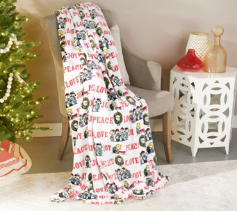 Berkshire Blanket Velvet Soft Holiday Snoopy Throw - H223651