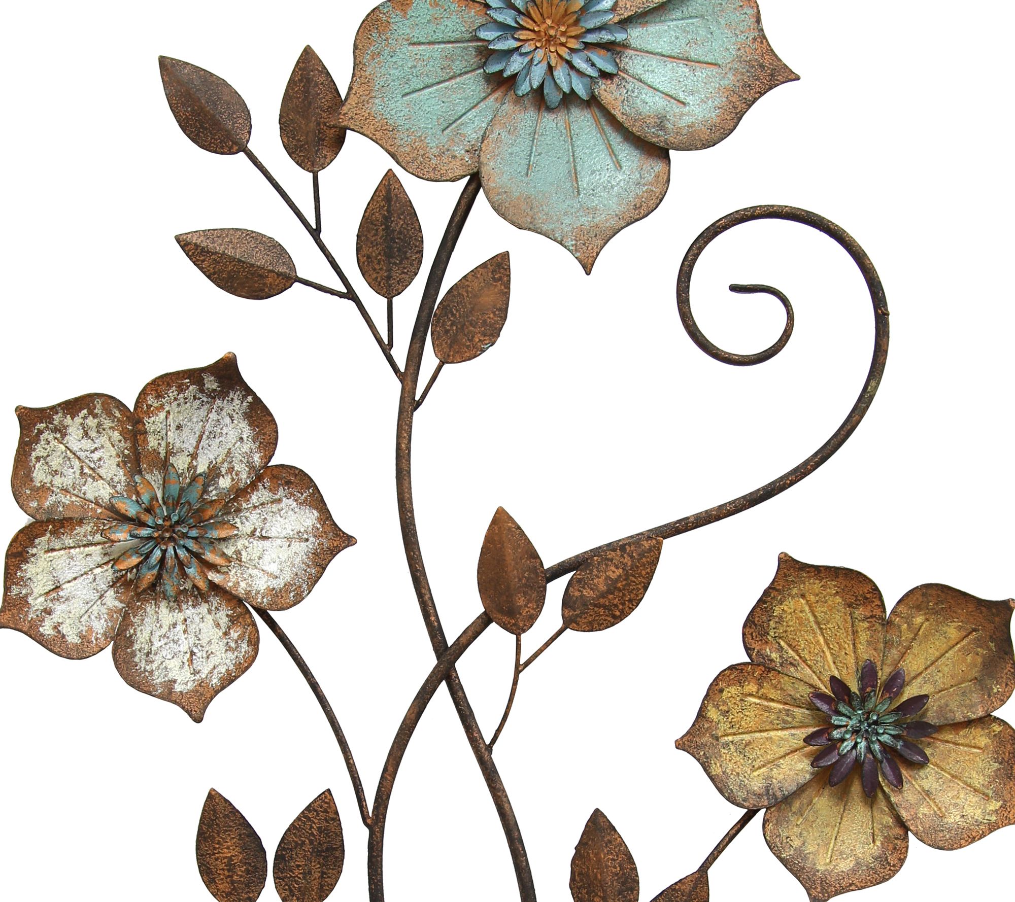 Stratton Home Decor Tricolor Metal Flower WallDecor