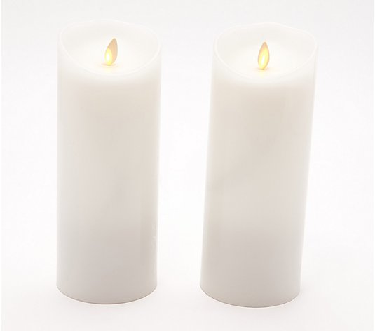 Luminara Set Of 2 Flameless 9 Pillars, Luminara Outdoor Candles 9