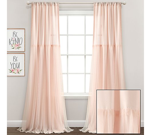 Lush Decor Tulle Skirt Solid 40x84 Window Panels