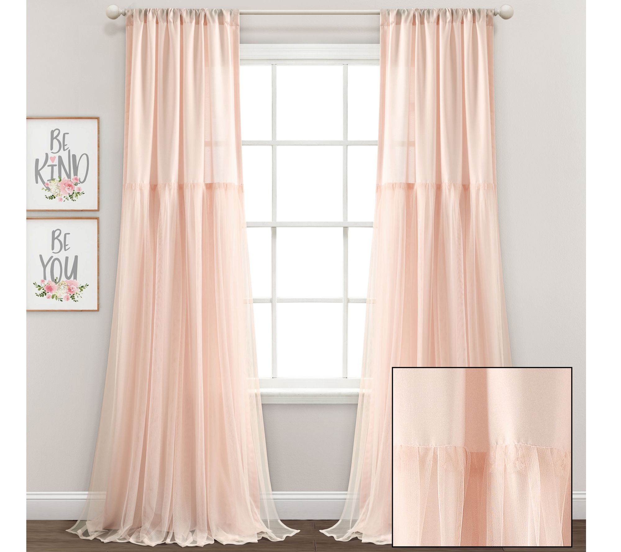 Lush Decor Tulle Skirt Solid 40x84 Window Panels