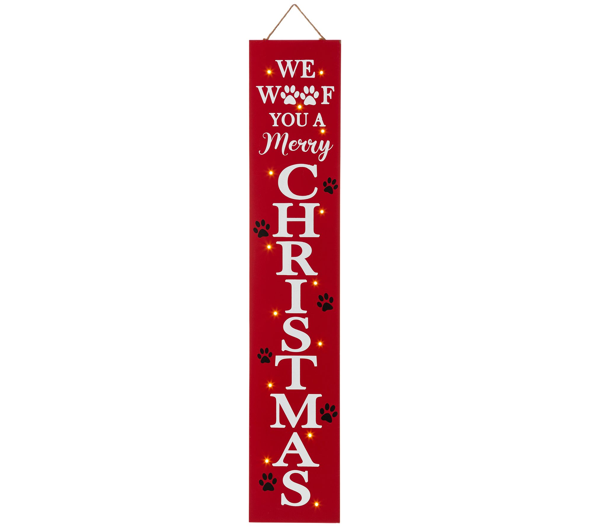 Glitzhome 42" Light-Up Wooden Paw Print "CHRISTMAS" Porch Sign
