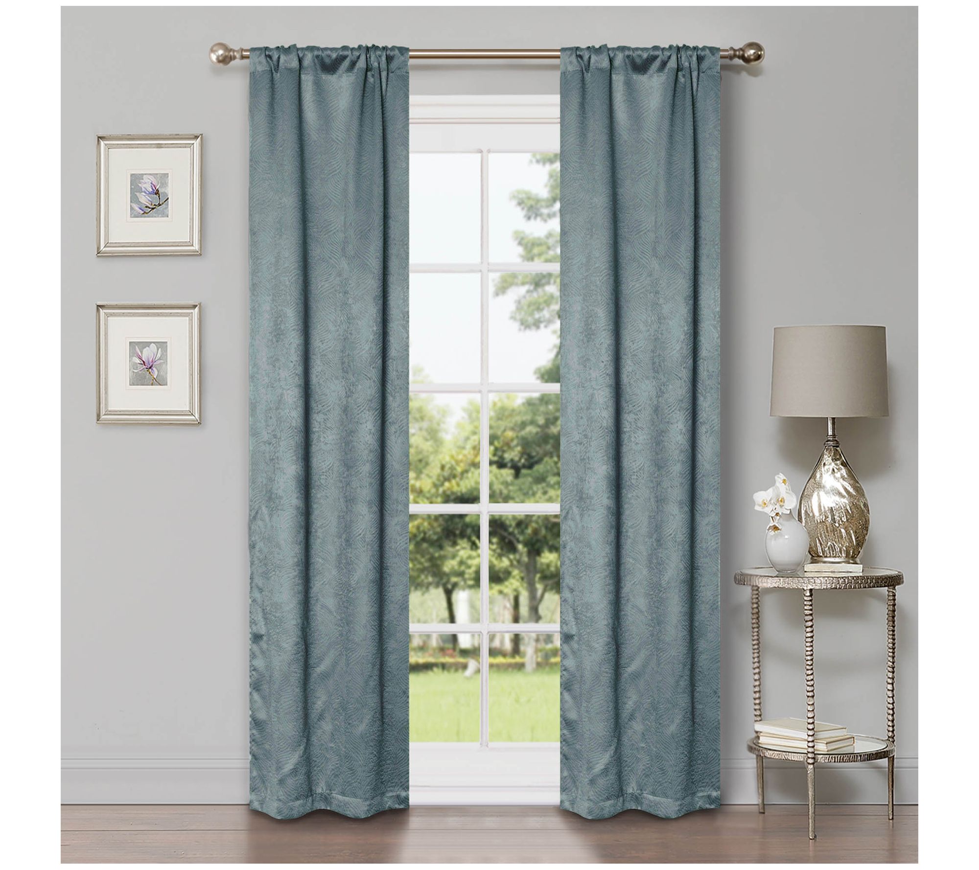 Superior Modern Geometric Waves Blackout Curtain Set, 26X84