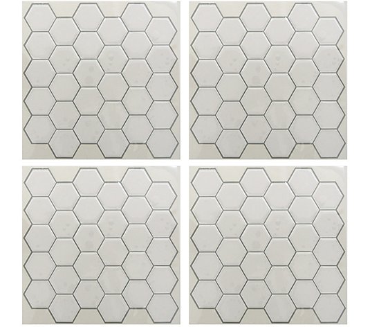 RoomMates White Hexagon StickTILES - 4 Pack