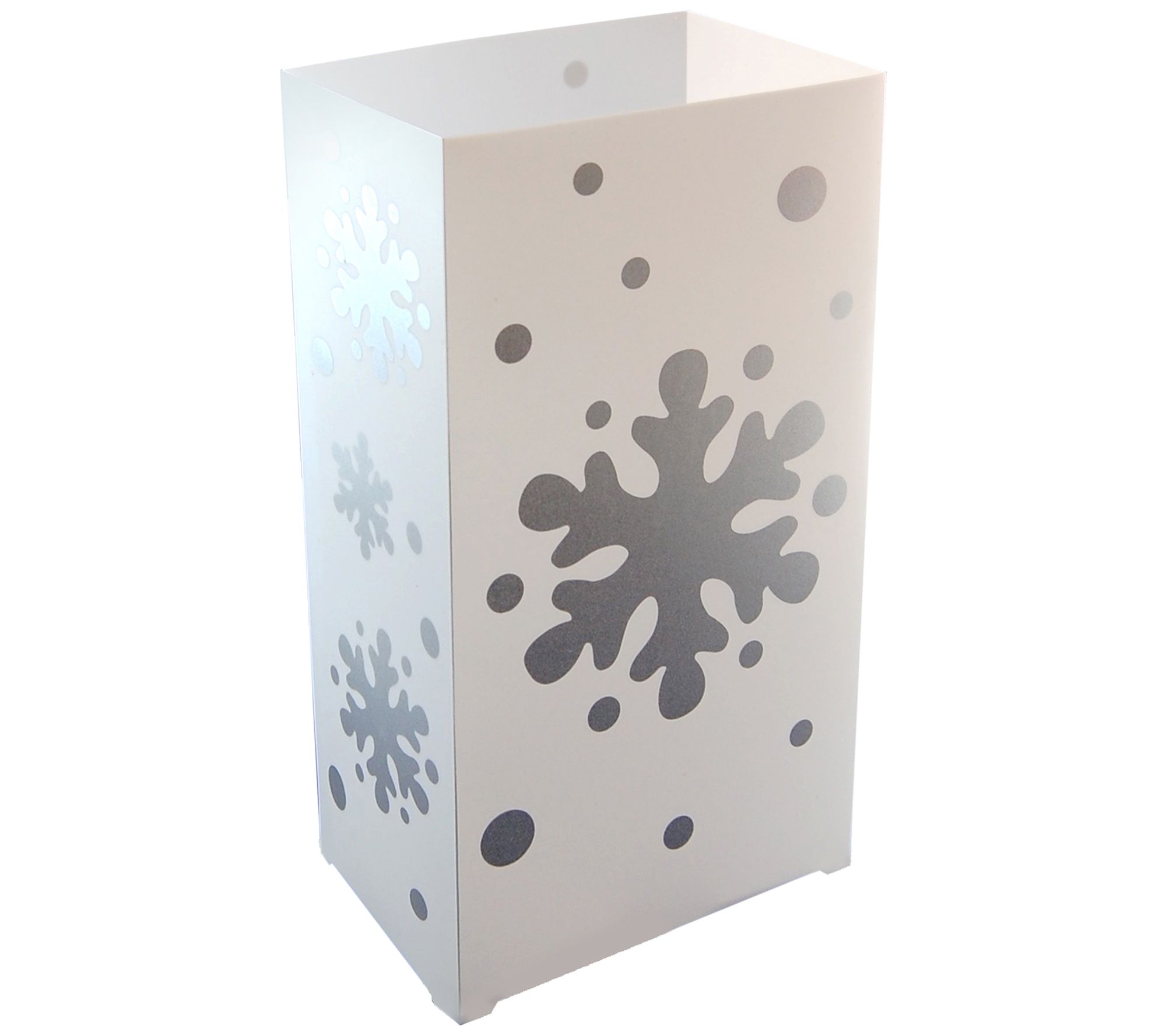 LumaBase 10 Snowflake Plastic Luminaria Lanterns