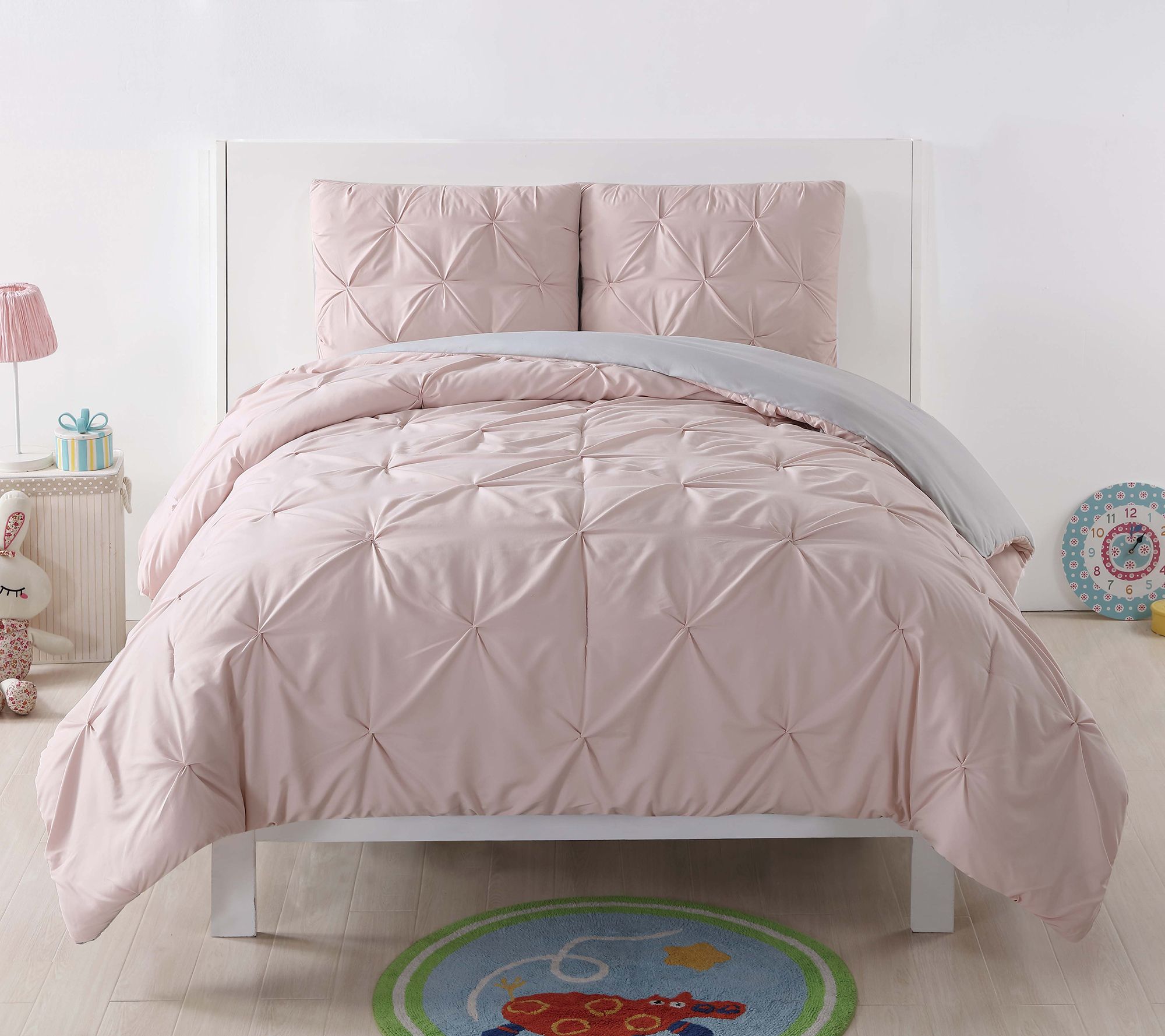 My World Pleated Solid Duvet Sets Full/Queen Duvet Set