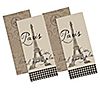Design Imports 4-Piece Paris Printed Kitchen Towels