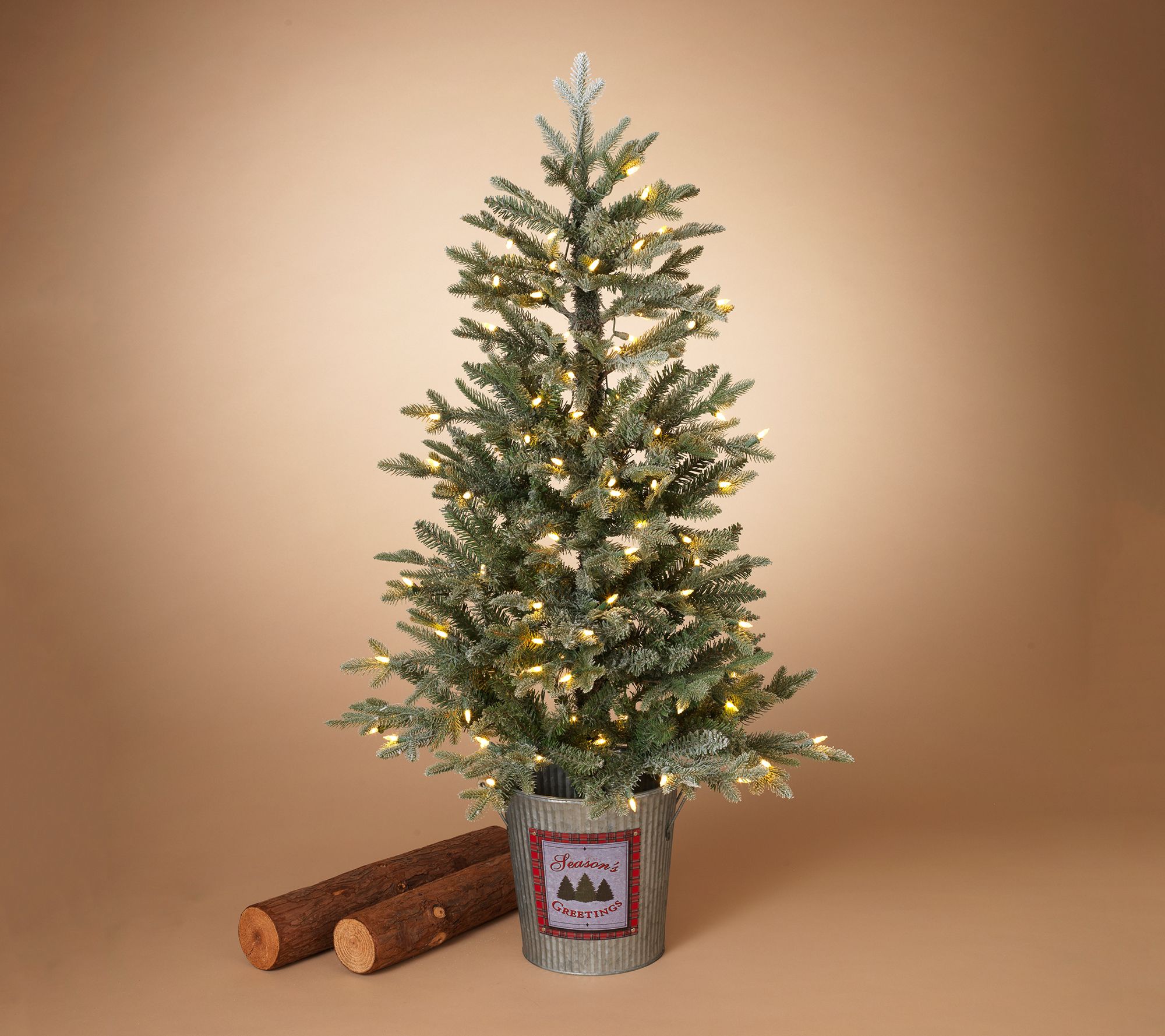 4'H Electric Lightly Flocked Half Tree in HalfBucket