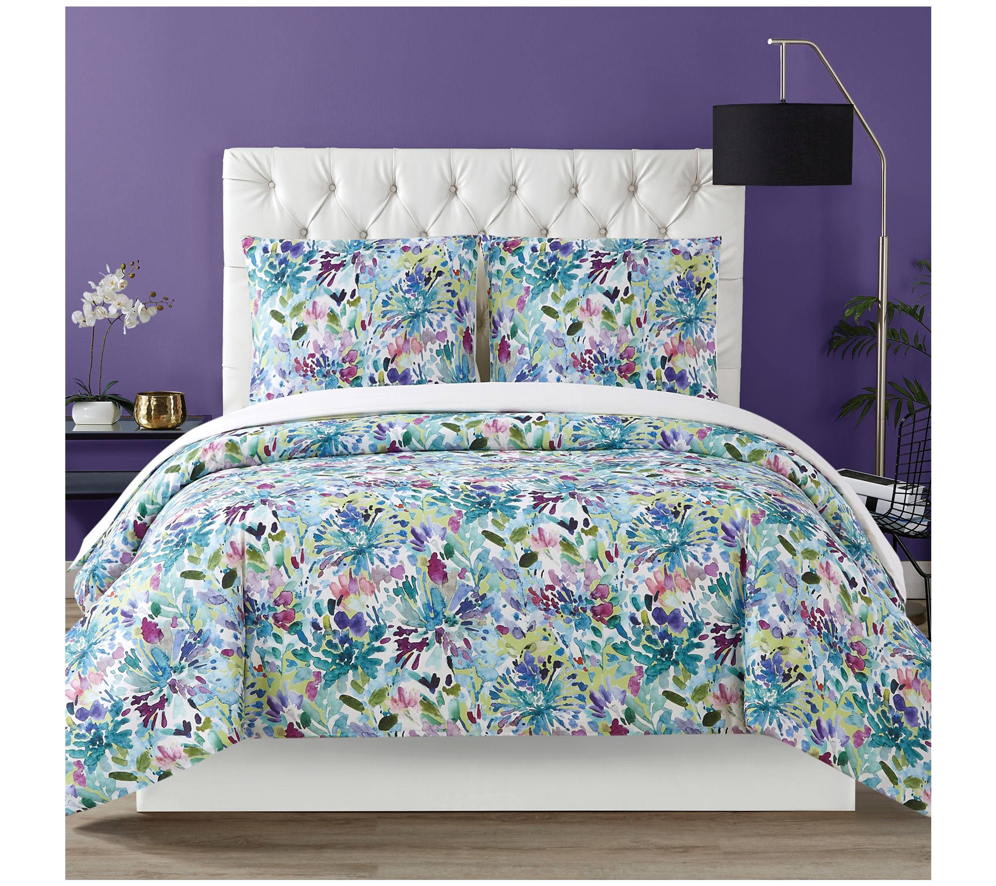 Christian Siriano NY Dahlia 3-Piece Full/Qn Duvet Cover Set