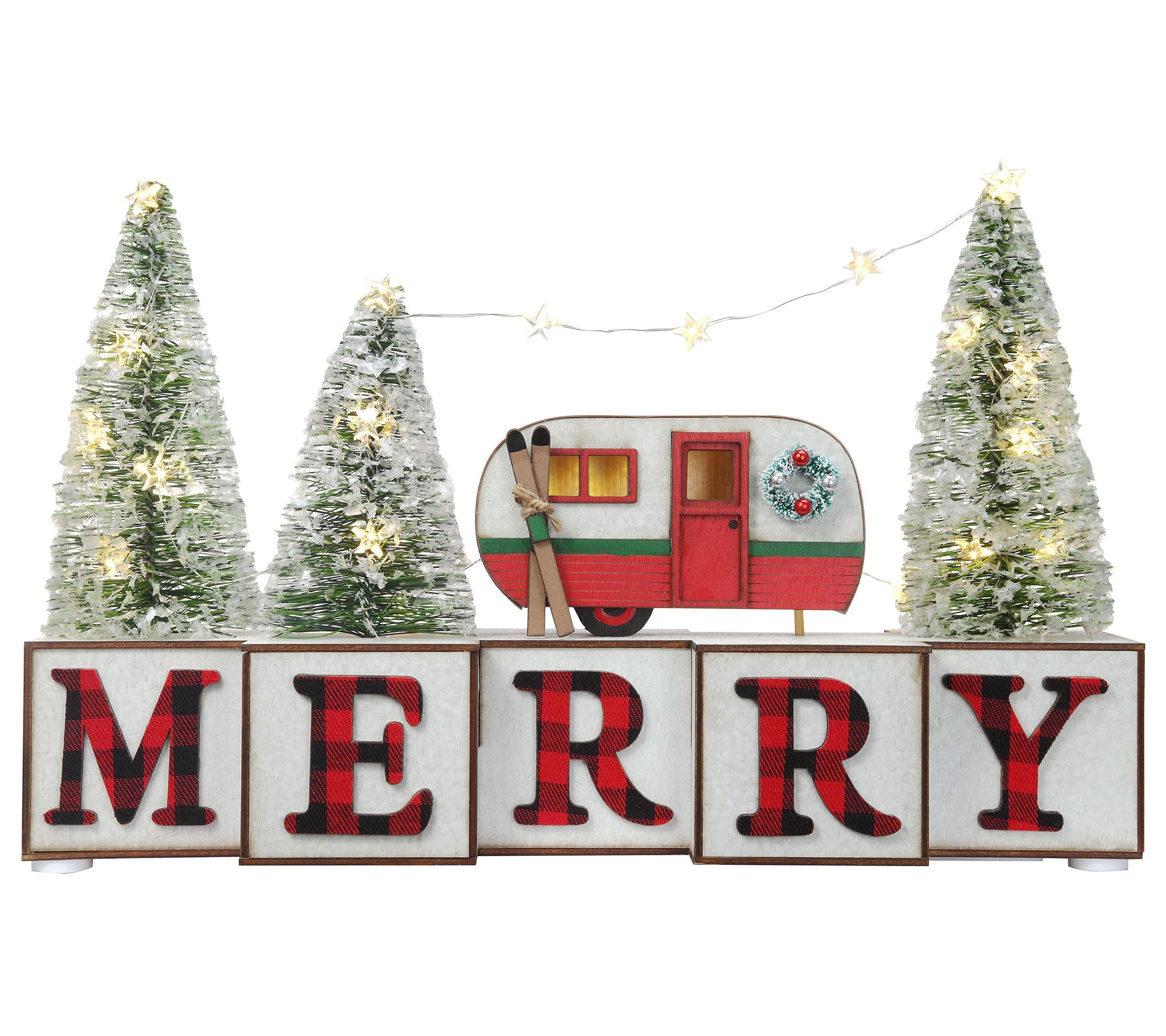 Haute Decor 15" Christmas Wood Blocks, MERRY