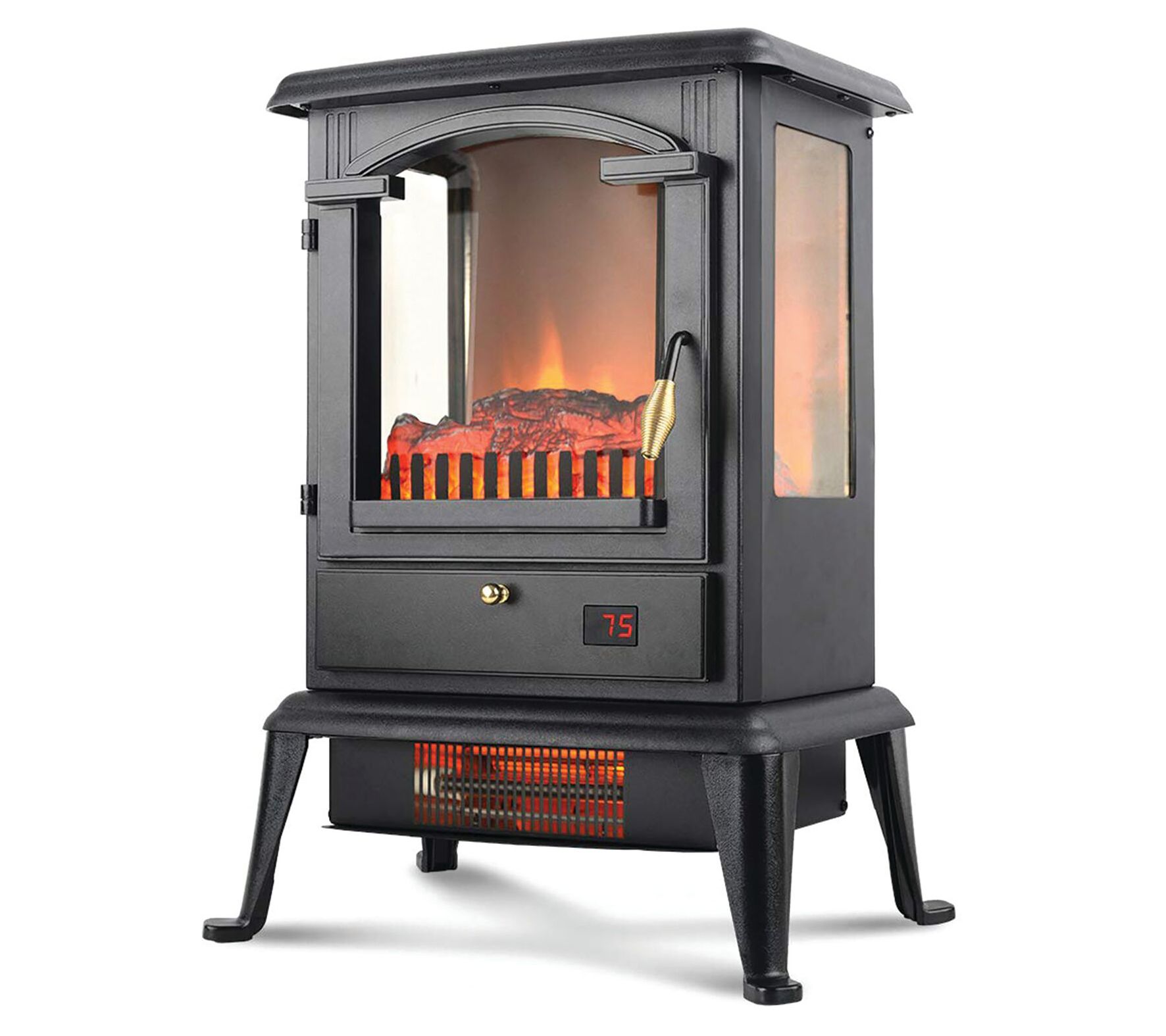 LifeSmart 3-Sided Flame View Infrared Heater Stove - QVC.com