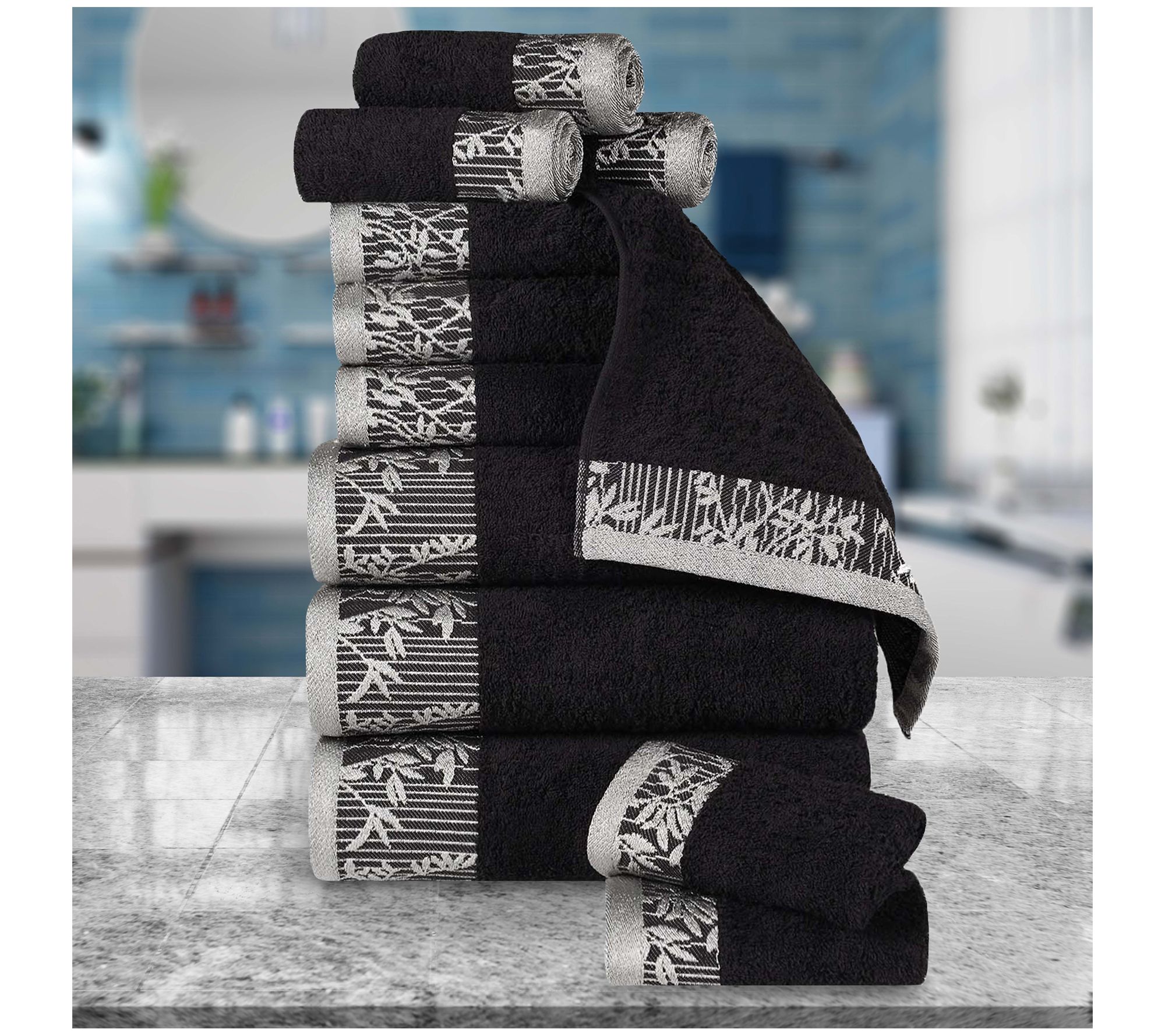 Superior Wisteria Cotton Vintage Embroidered Towel Set