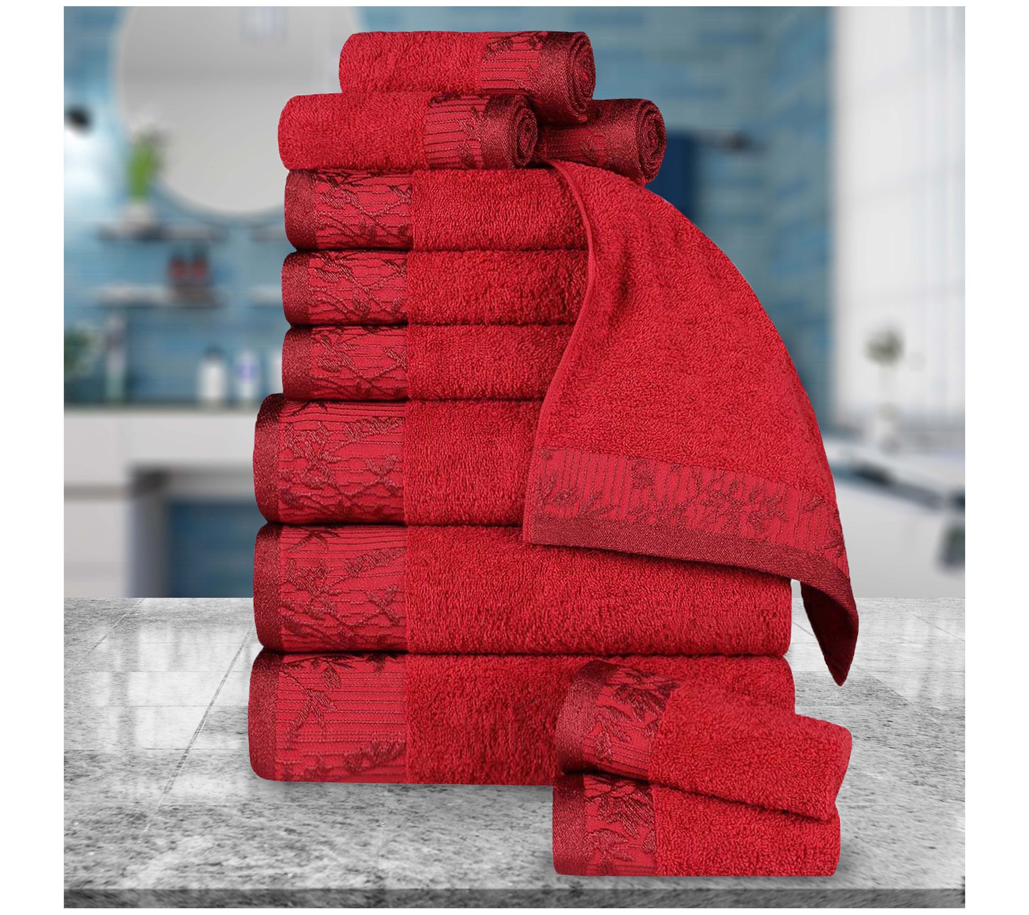 Superior Wisteria Cotton Vintage Embroidered Towel Set