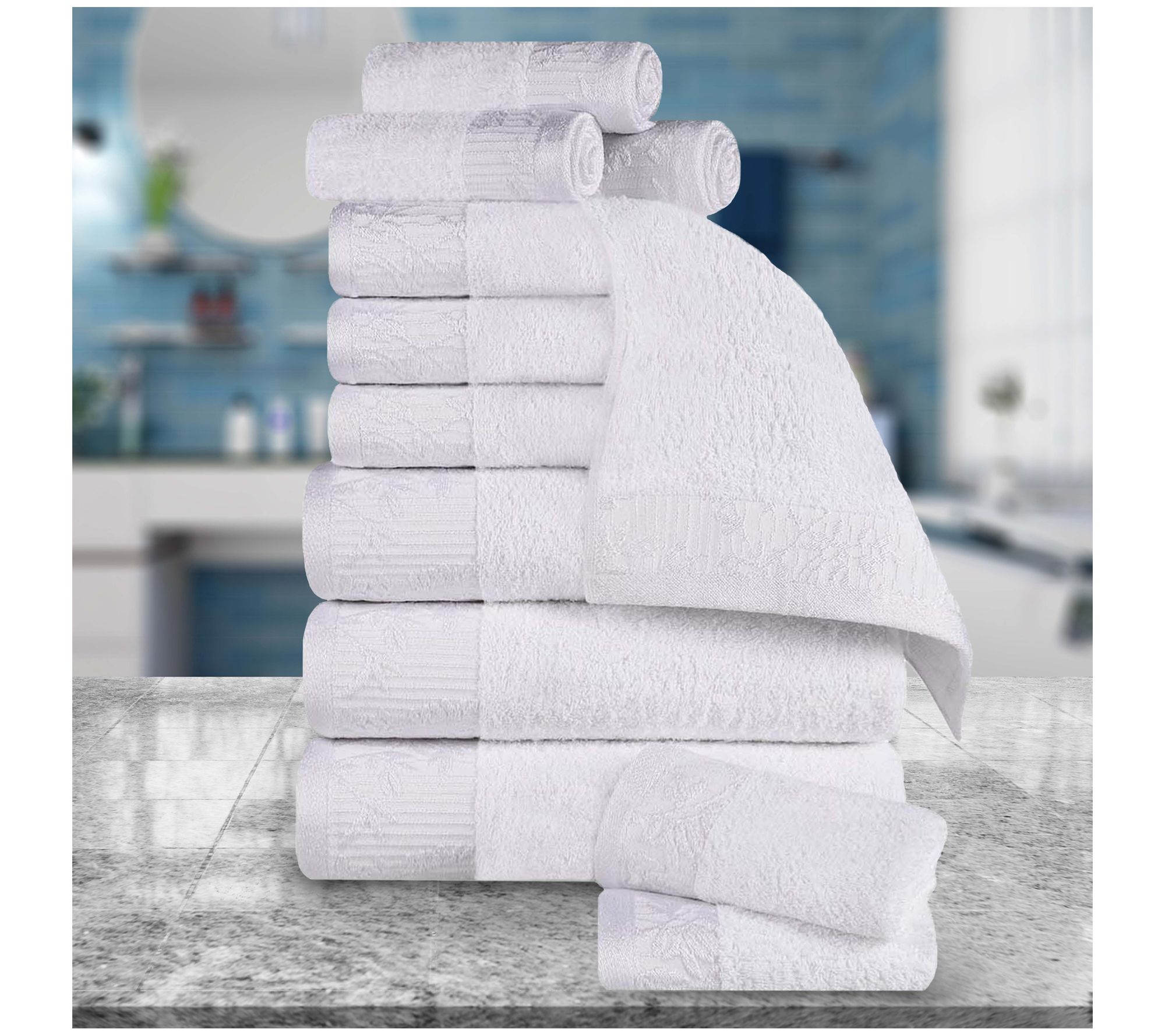 Superior Wisteria Cotton Vintage Embroidered Towel Set