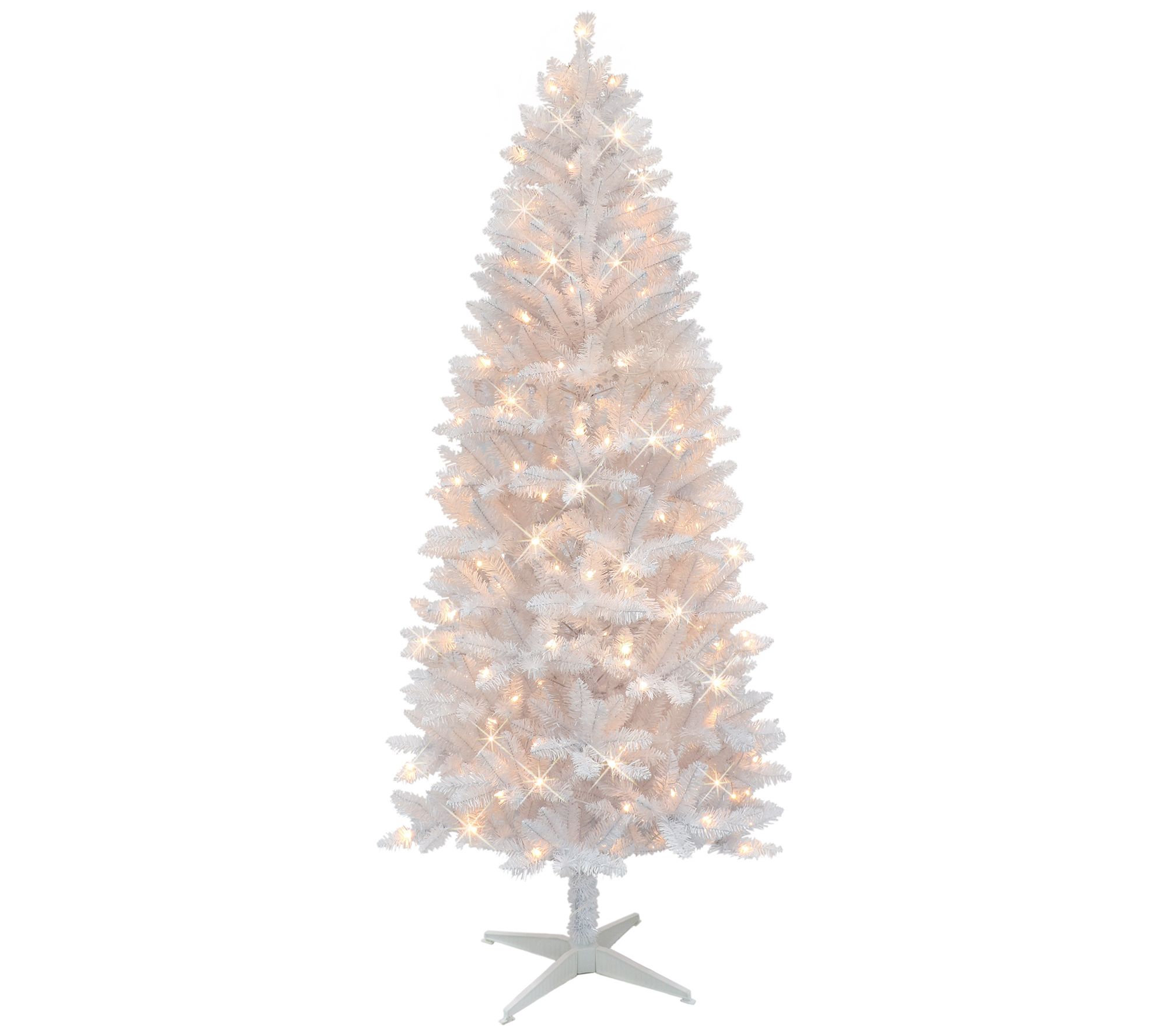 Puleo 7' Pre-Lit White Carson Artificial Pine Tree 200 Lights