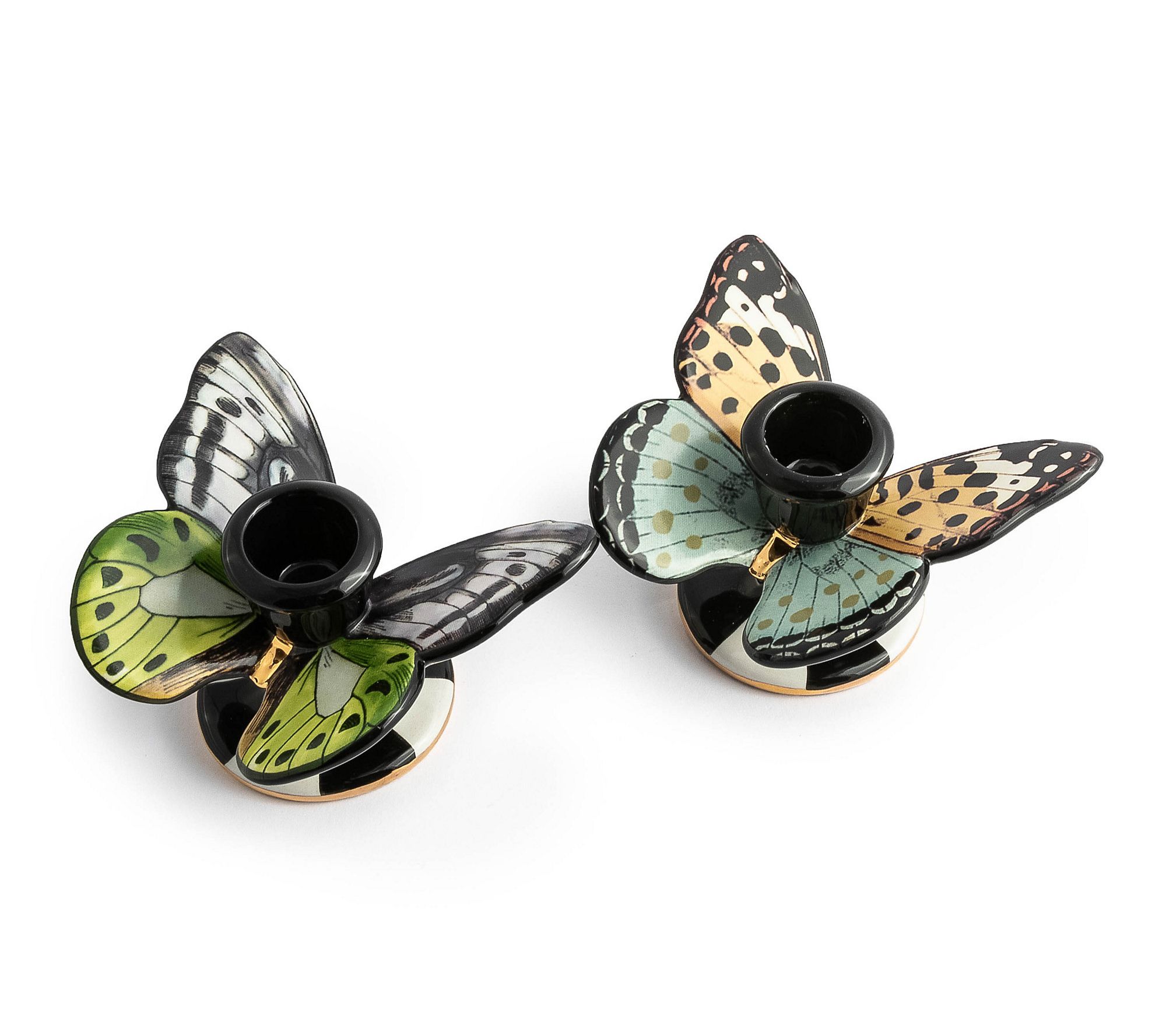 MacKenzie- Childs Set of 2 Butterfly Candle Holders