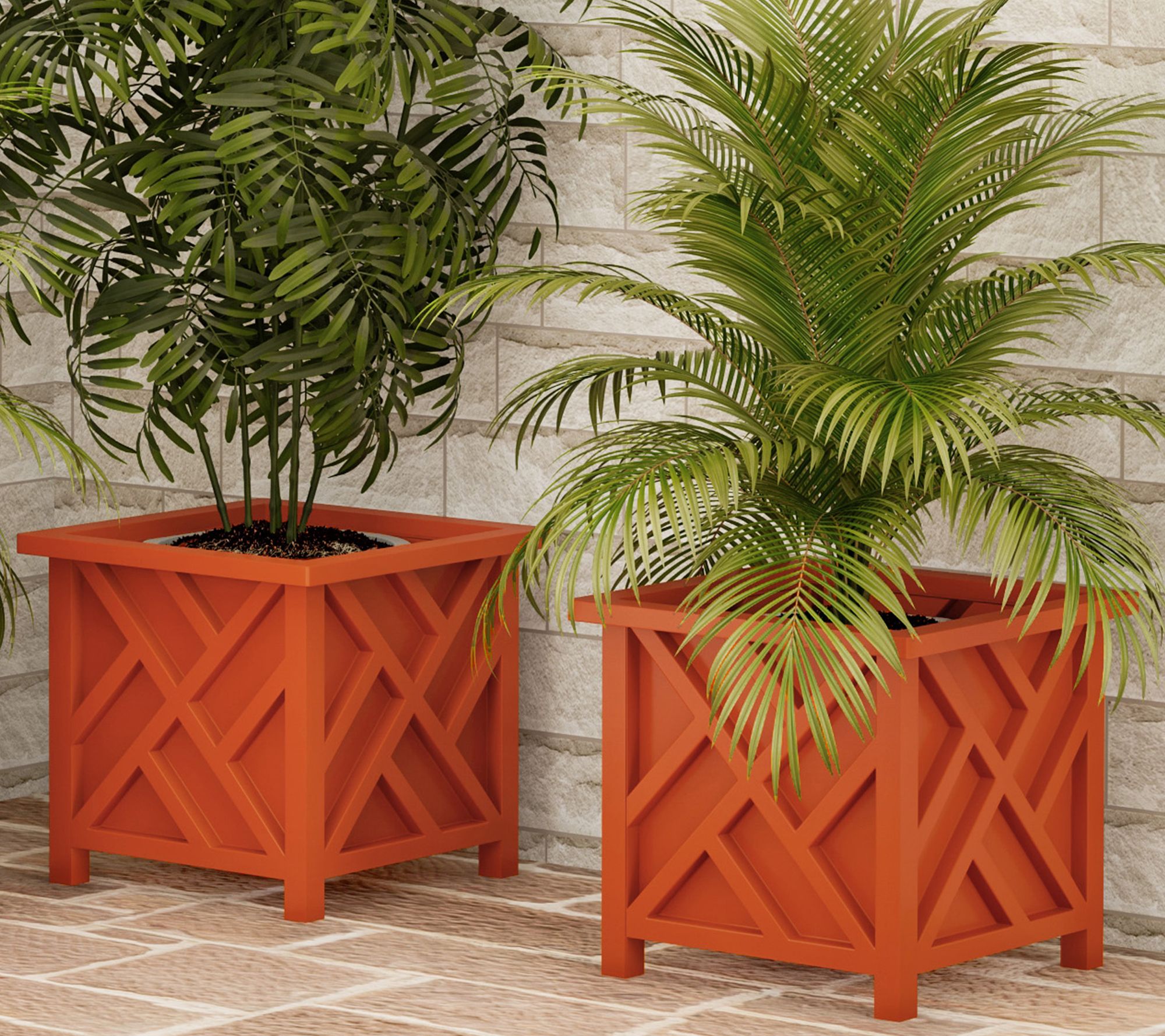 Pure Garden 2-Pack 14.75" Decorative Outdoor Flower Plant Pot