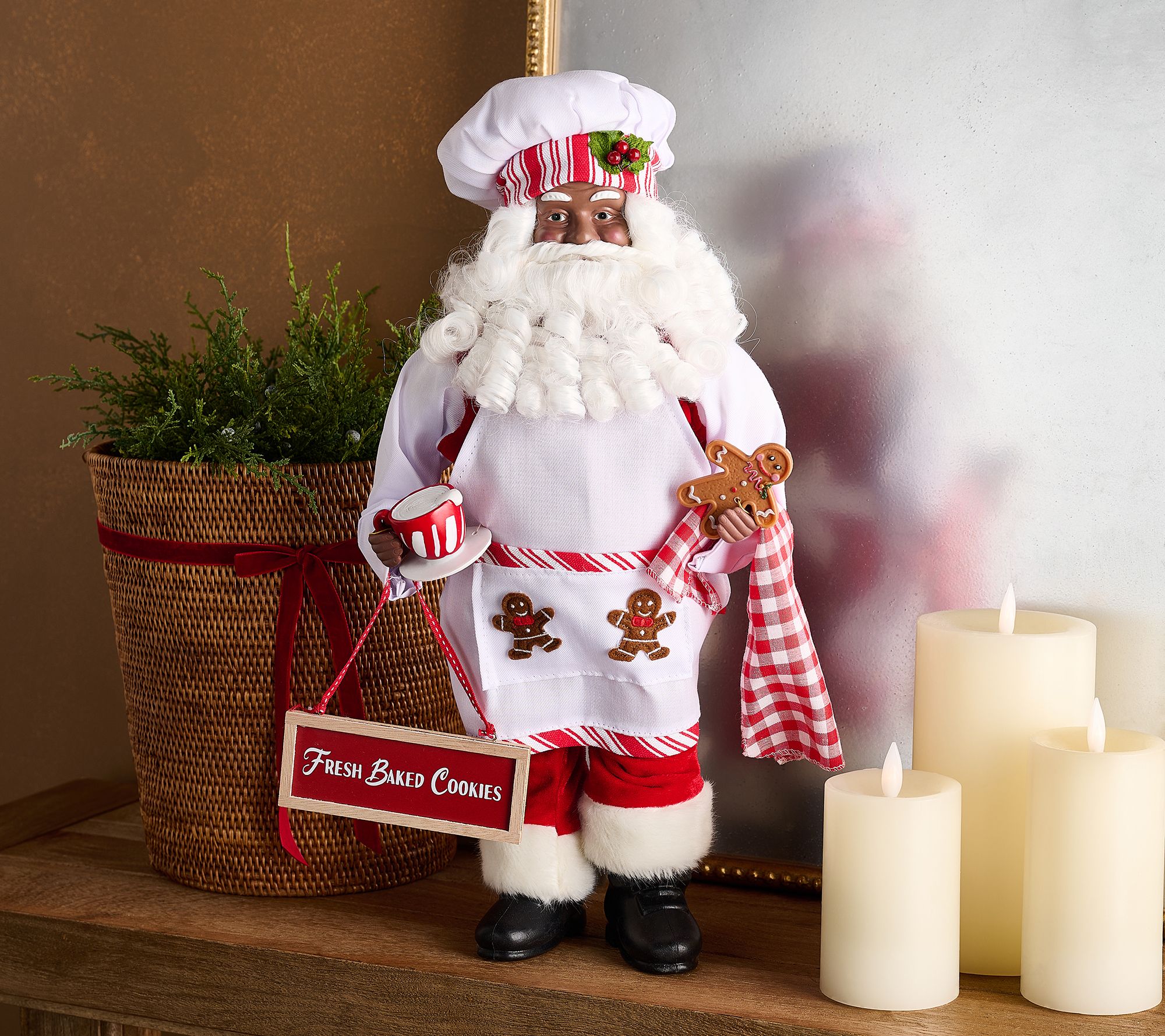  20" Baking Santa with Cookie & Cocoa by Valerie
