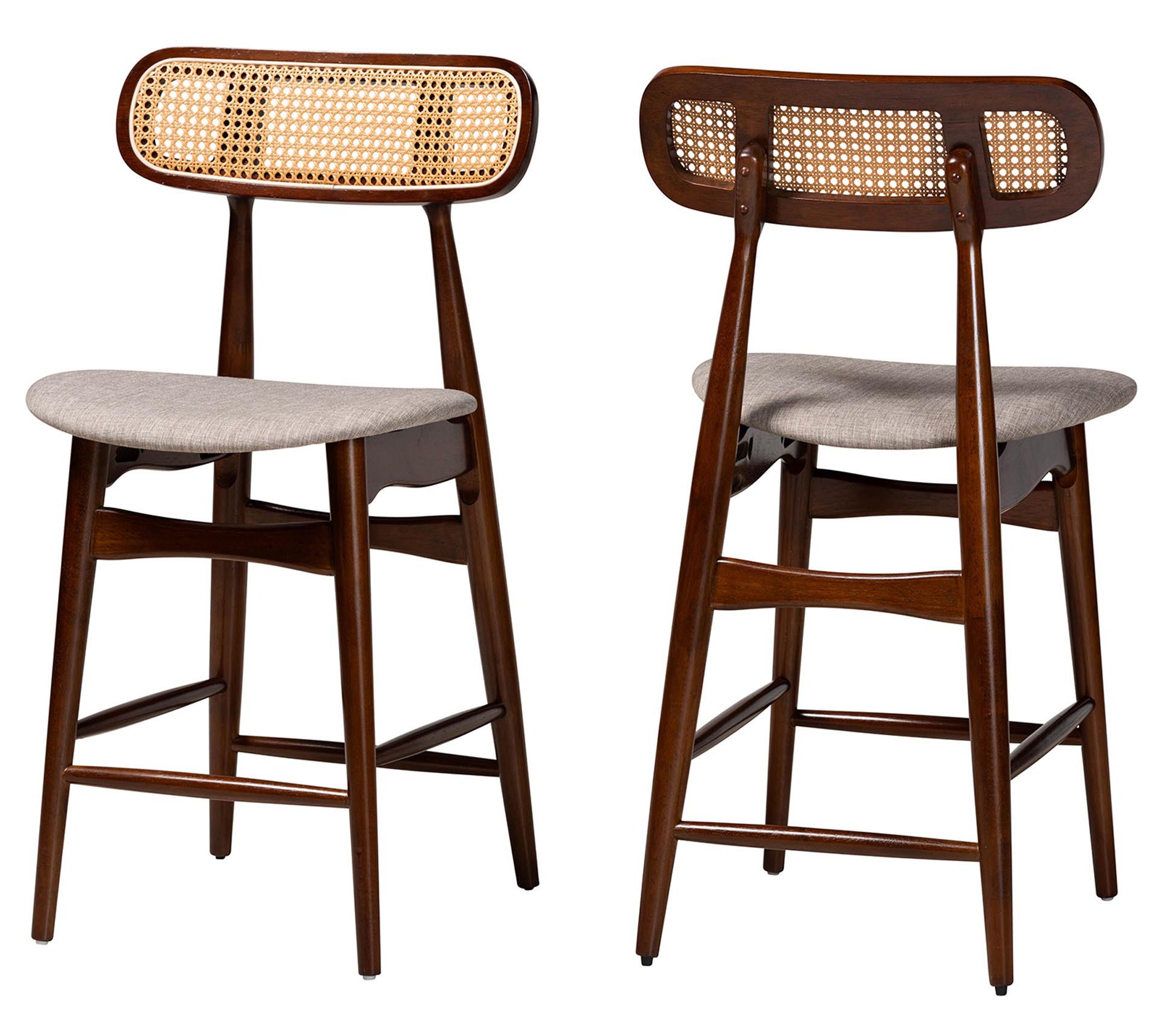 Baxton Studio Tarana Fabric 2Piece Counter Stool Set