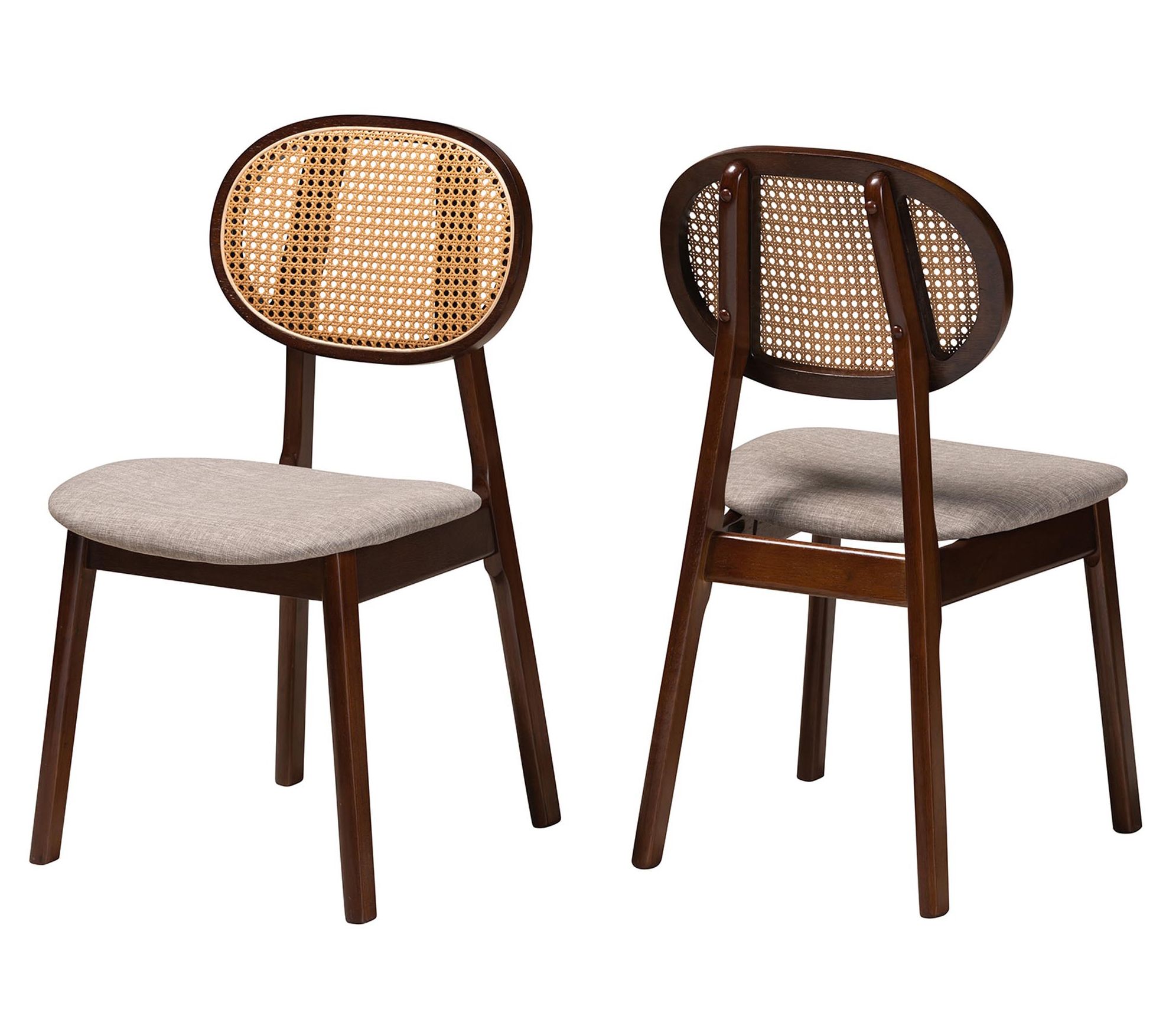 Baxton Studio Darrion Fabric and Wood Dining Chair Set of 2