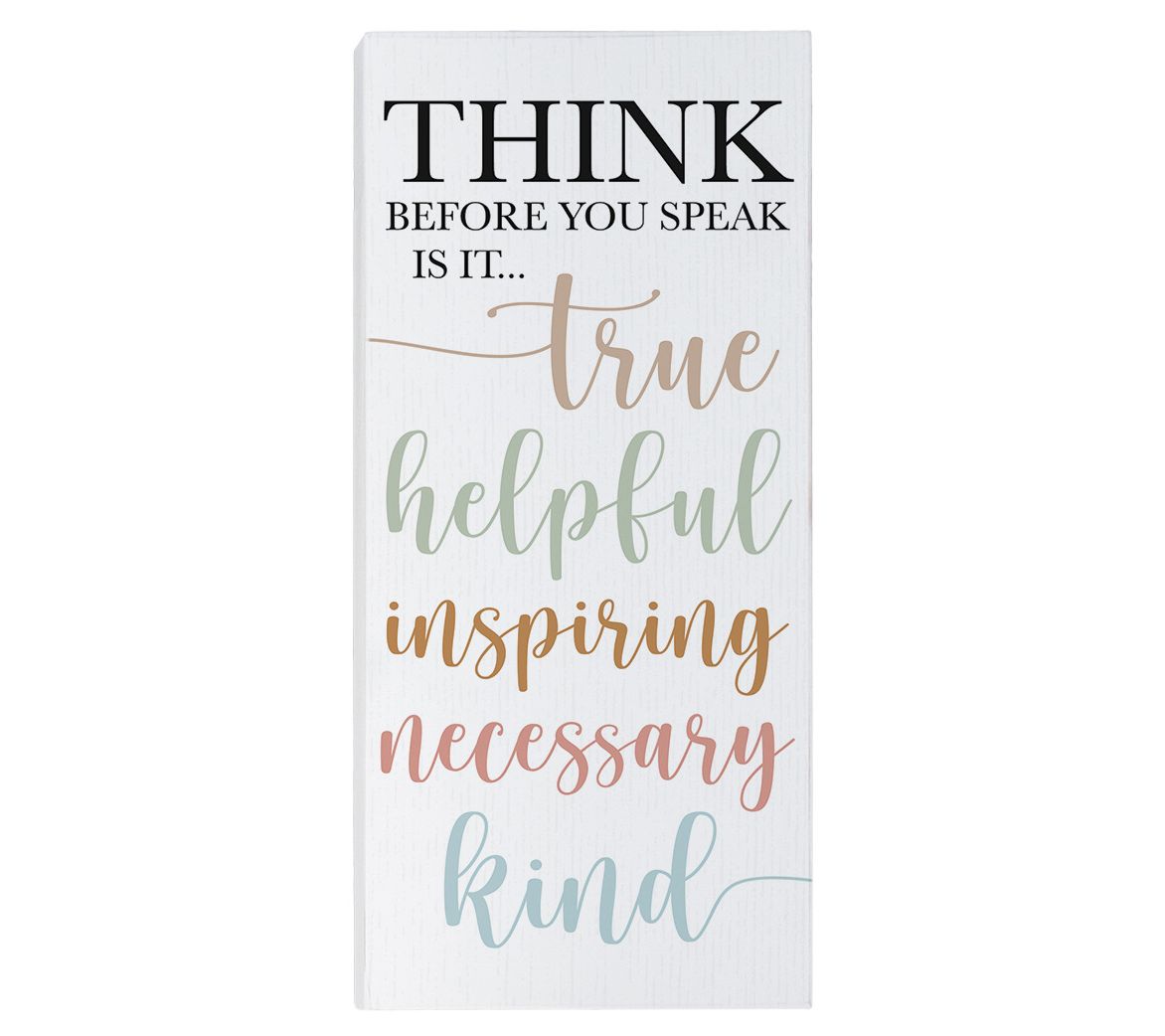 Sincere Surroundings 12" Think Before Speak Inspire Board