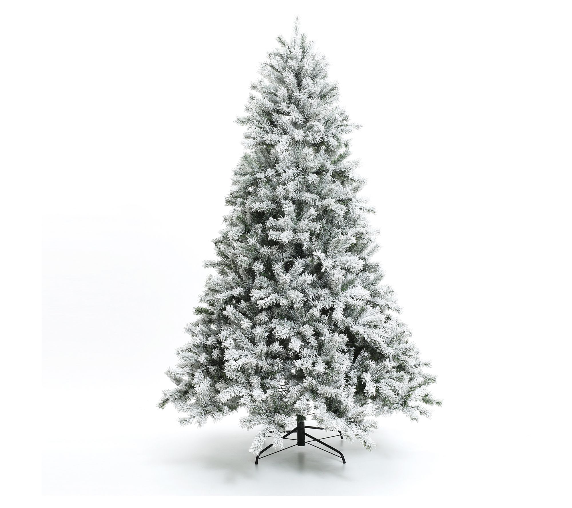LuxenHome 7.5Ft Pre-Lit Snow Flocked Full Fir Artificial Tree