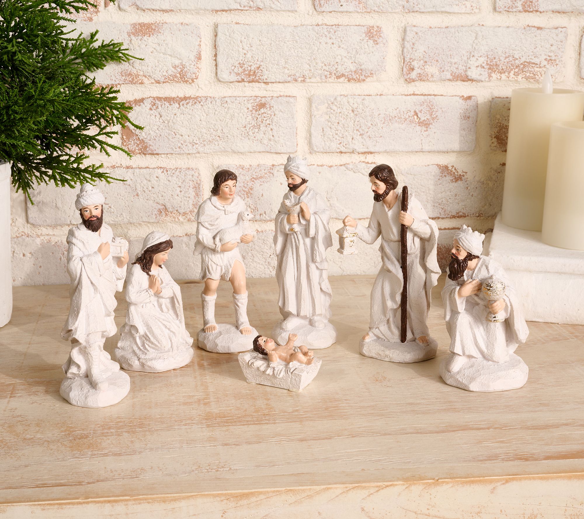 Vintage 1995 Seasonal Specialties 12pc White outlet Porcelain Nativity Figures