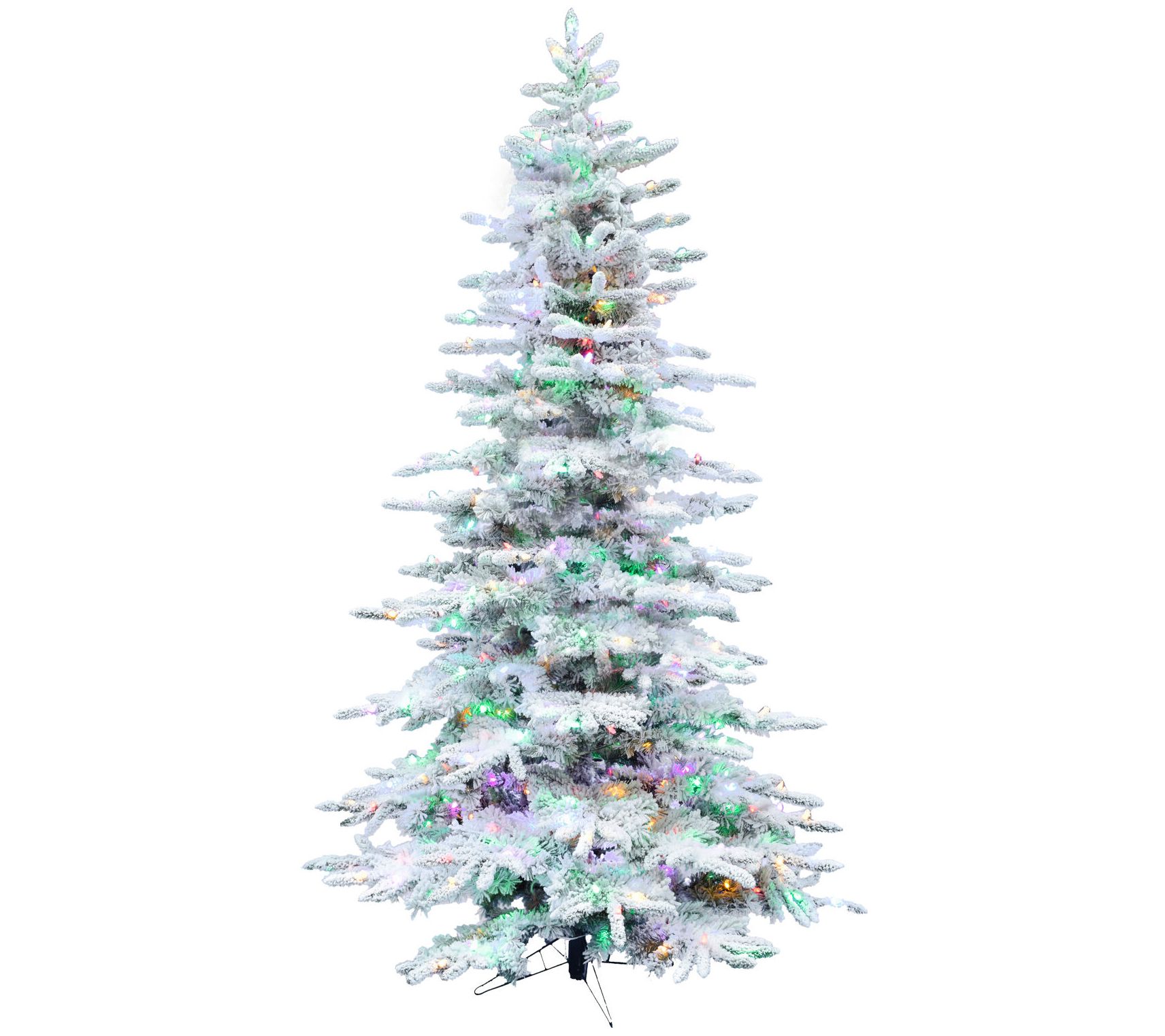Fraser Hill Farm 10-Ft. Flocked Mountain Pine Christmas Tree w
