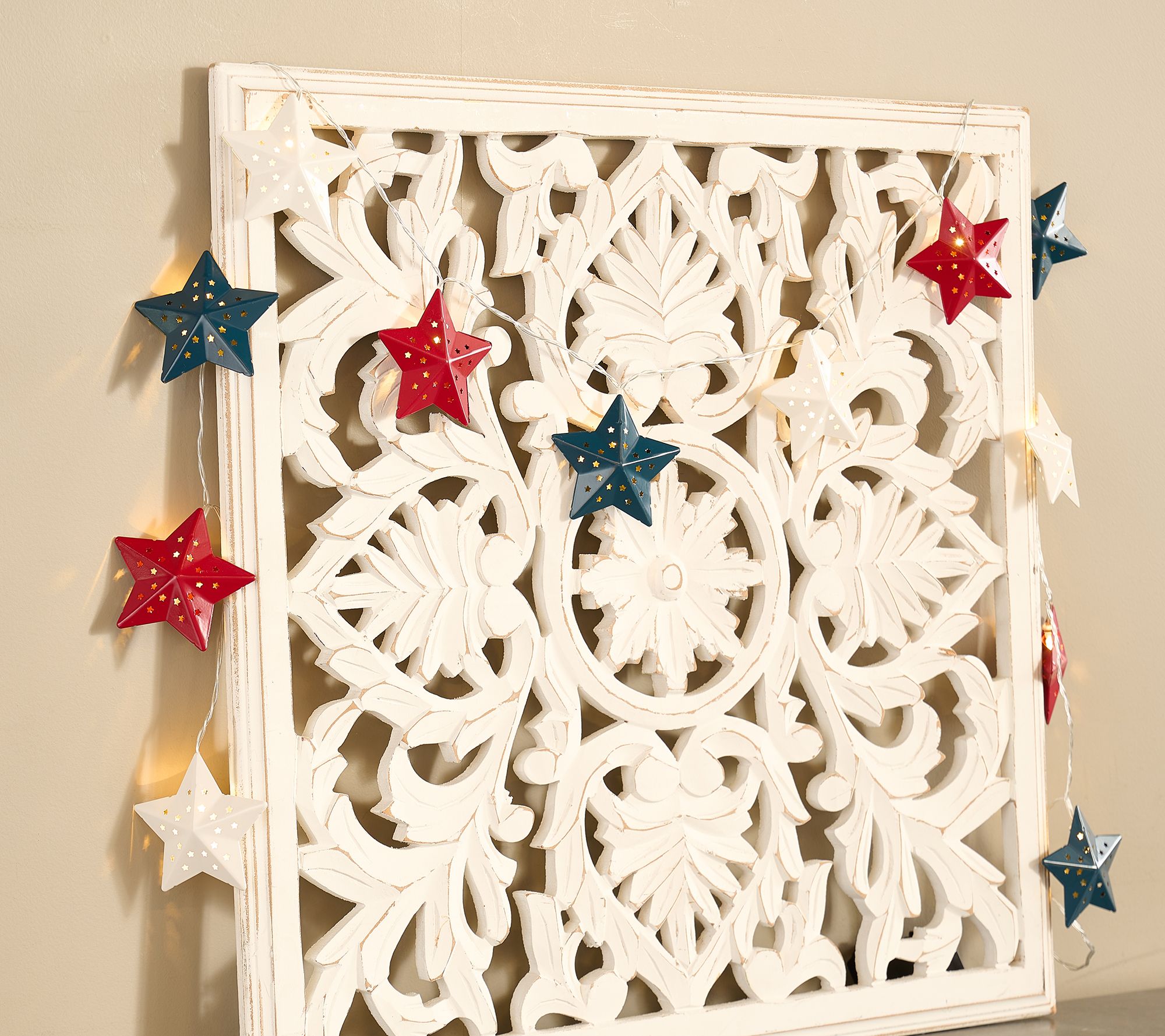 Home Reflections 75" Punched Metal Stars LED Light Strand