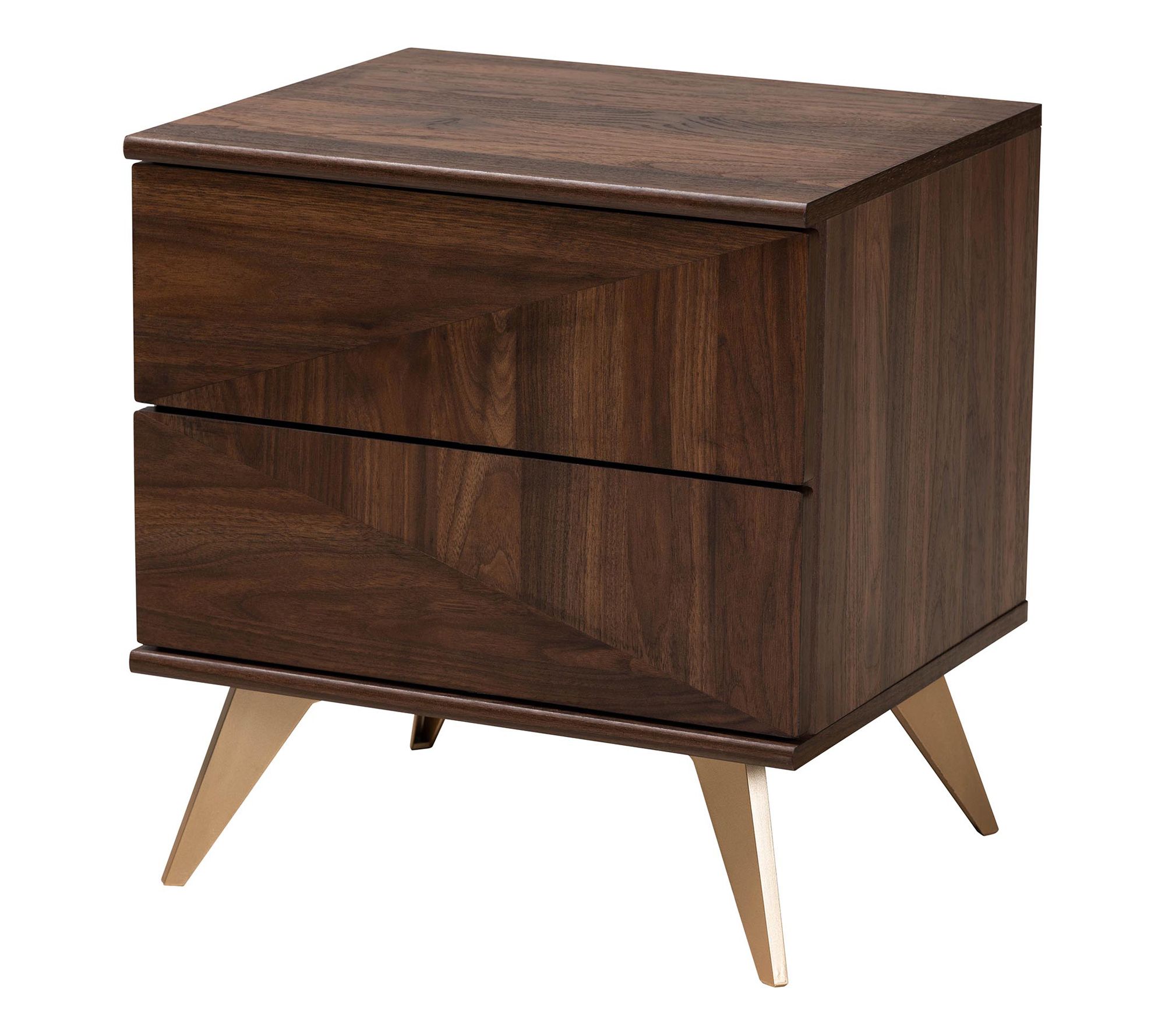 Baxton Studio Graceland Walnut Brown Wood Nightstand