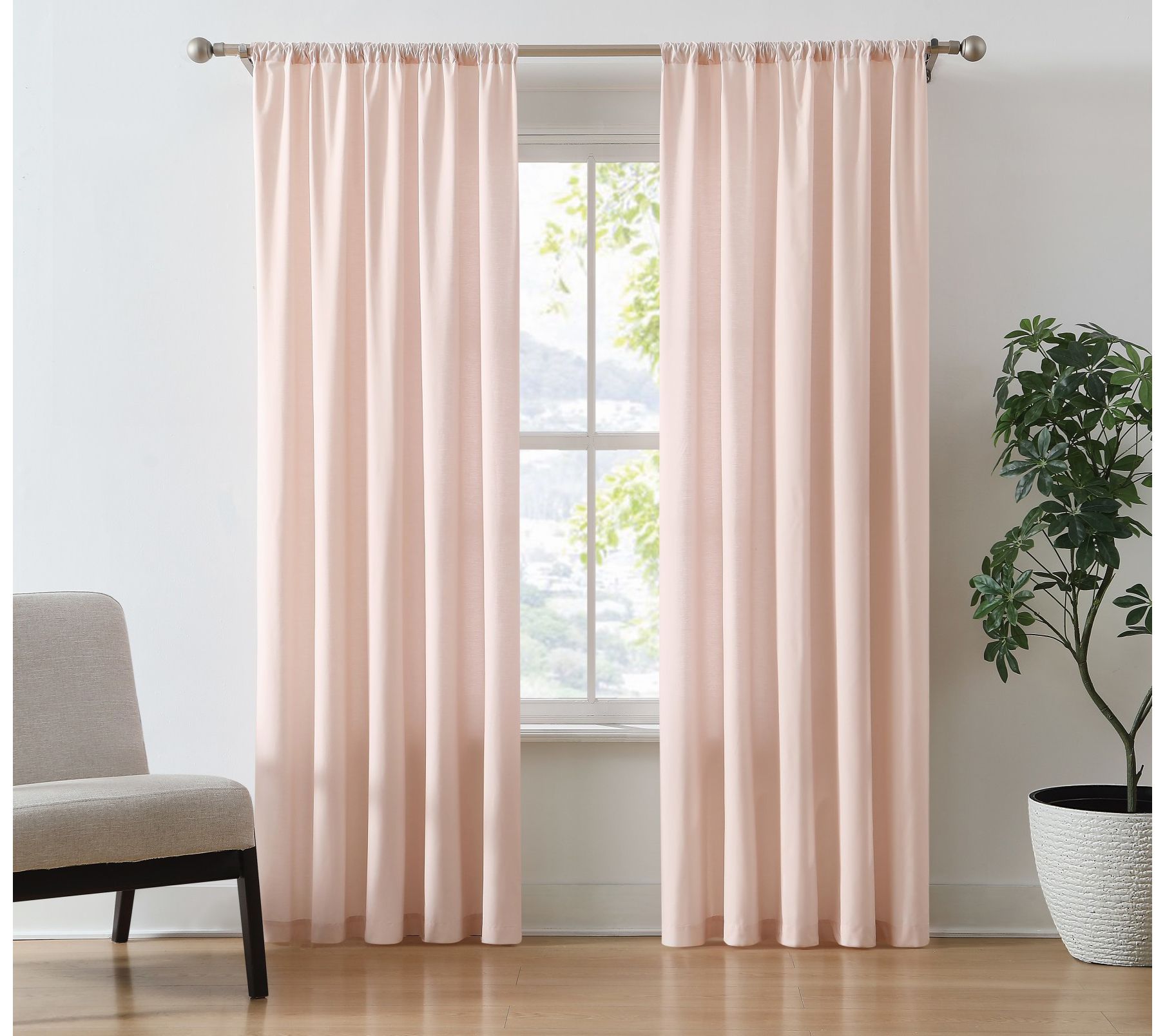 Brooklyn Loom Solid Cotton Percale 50x84 WindowCurtain Pair
