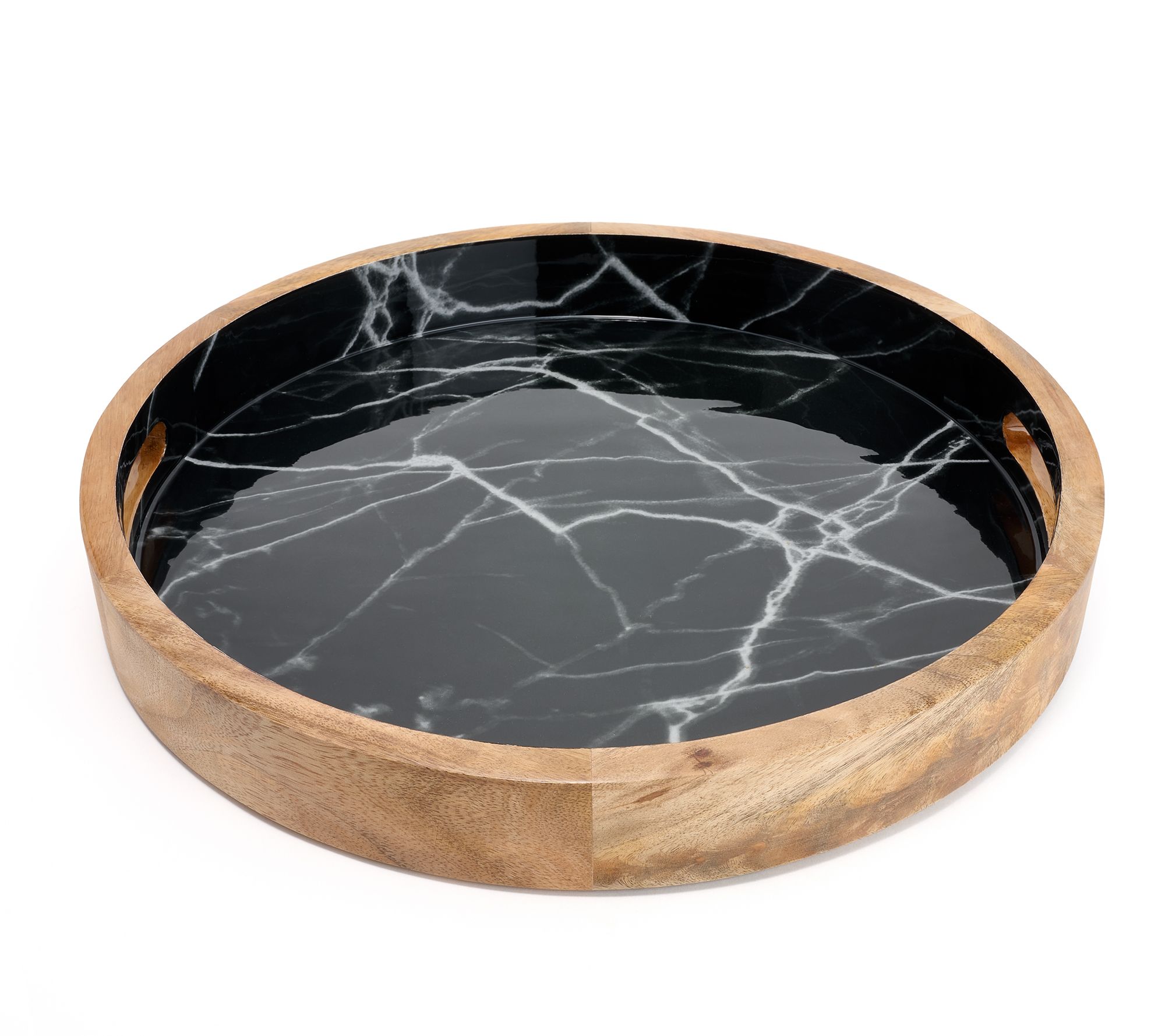 "As Is" Temp-tations x Alberti 16" Mango Wood Tray with Handles