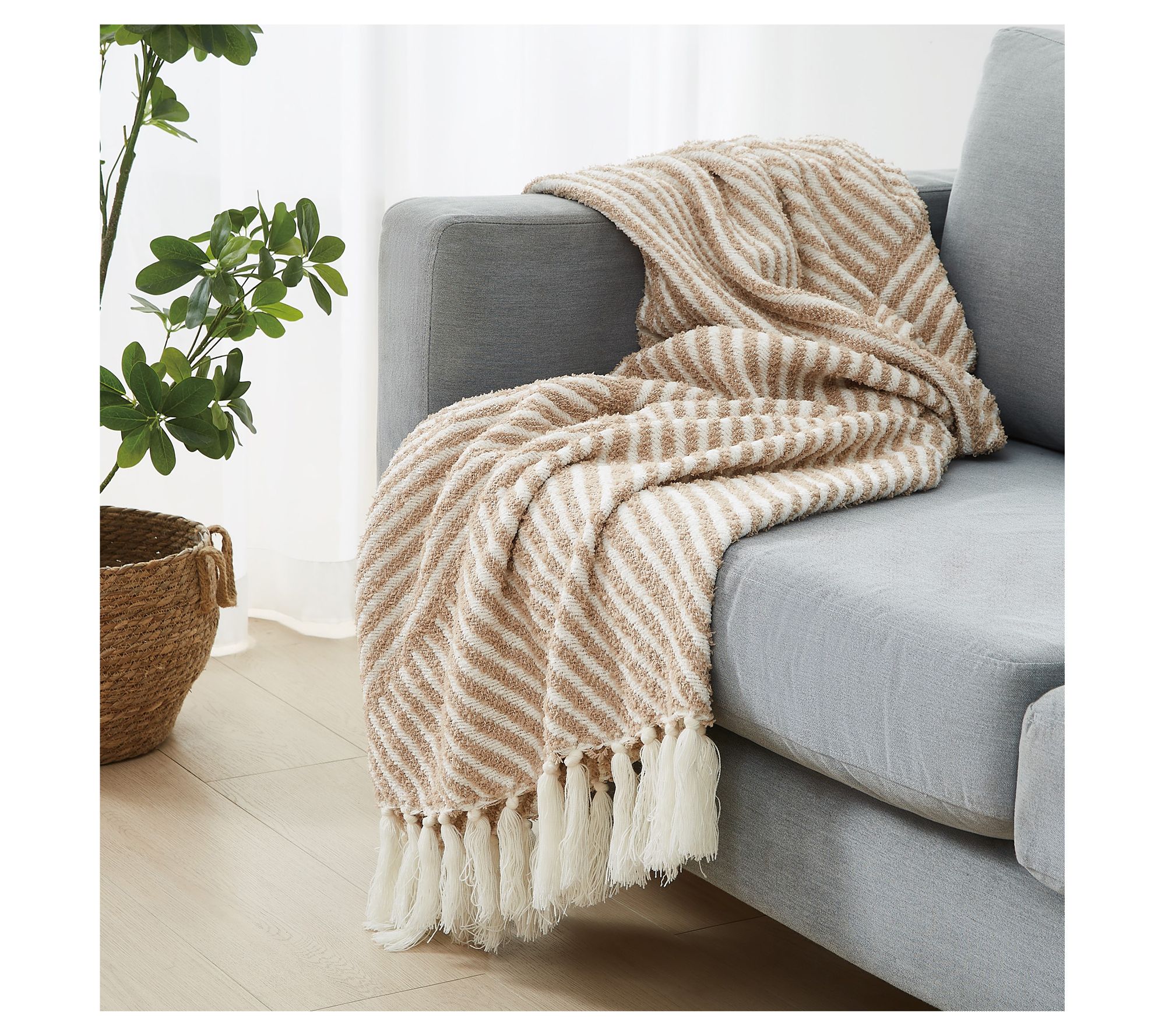 Brooklyn Loom Diagonal Chenille Stripe 50x70 Thow