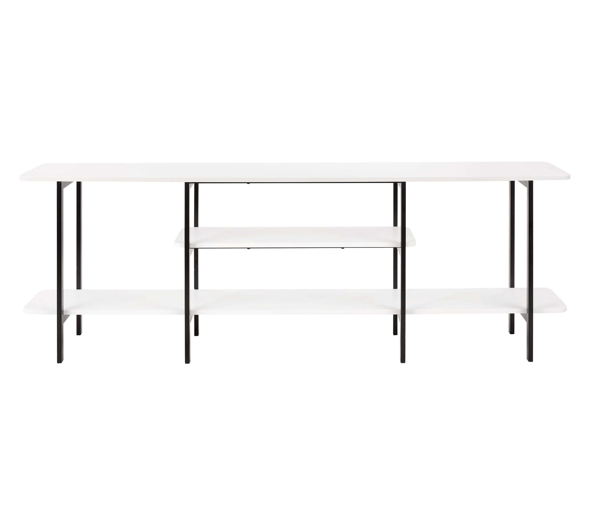 Manhattan Comfort Celine Side Table with 3 Fixed Shelves
