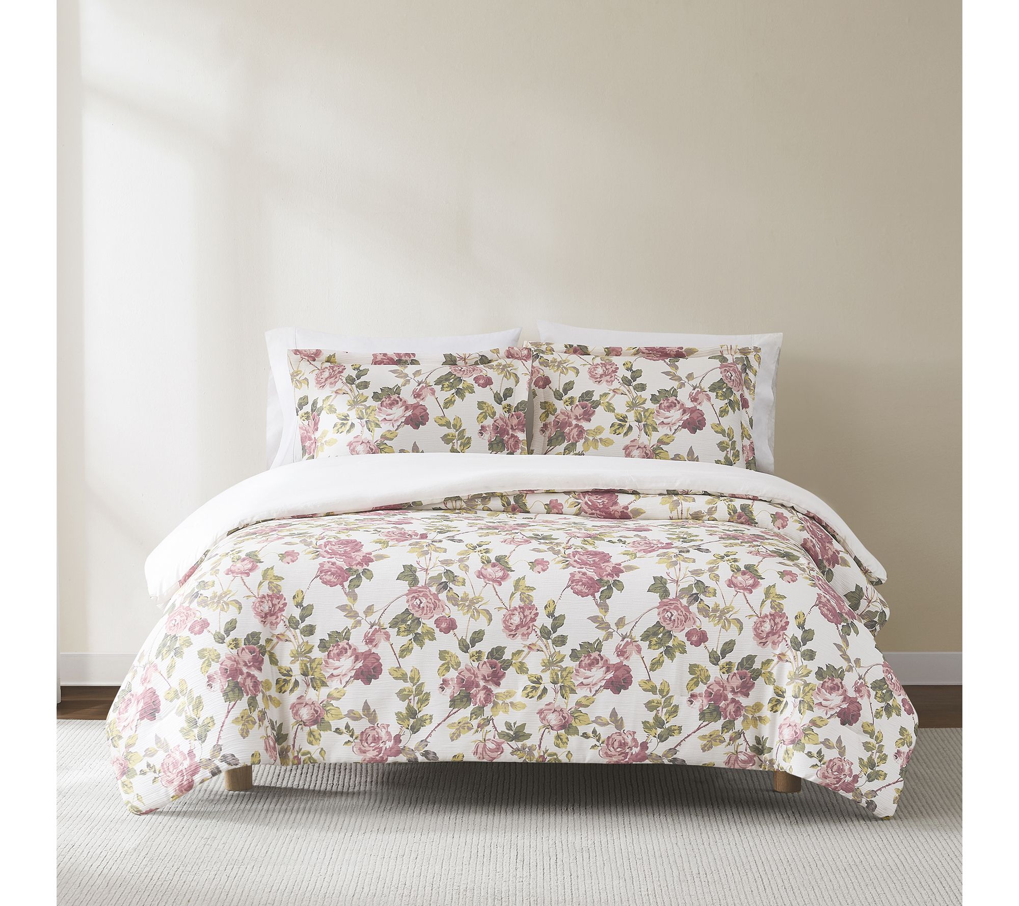 Lush Decor Vintage Rose Comforter 3Pc Set Full/Queen
