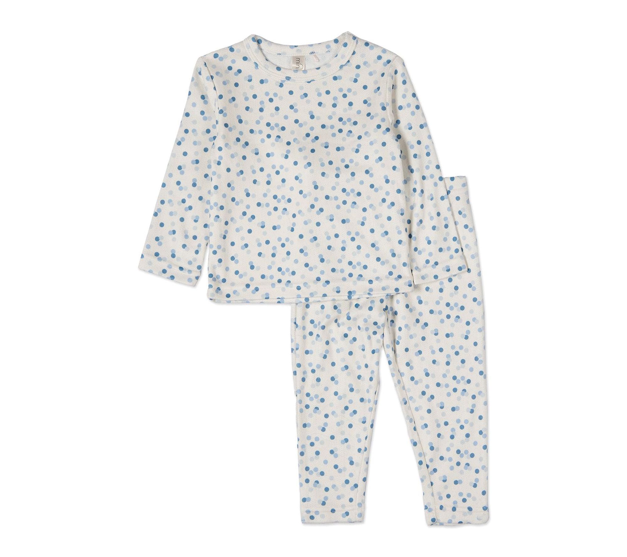 MiniMoi Boys Blue Confetti Pointelle Pull-On Pajama Set