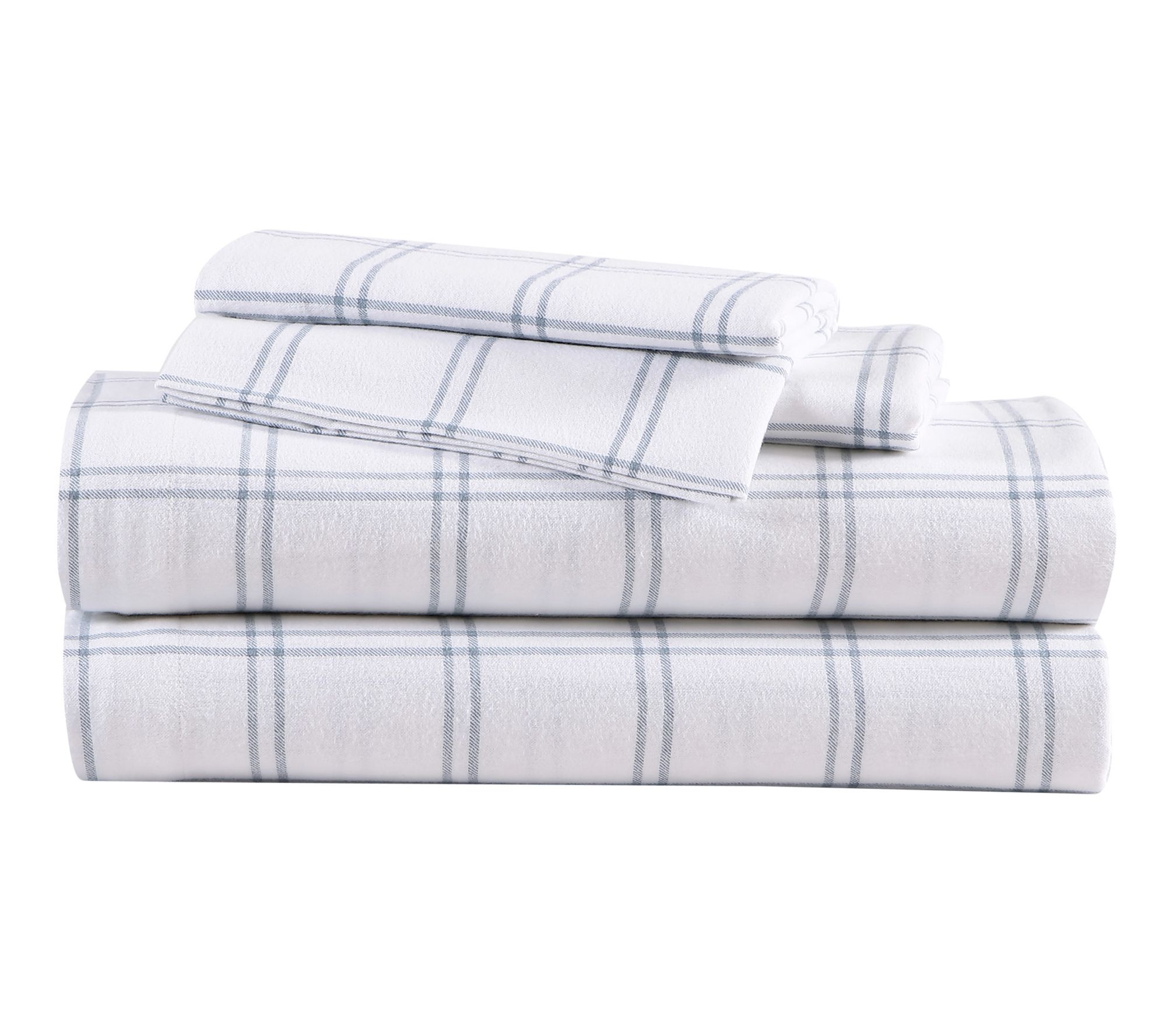 Eddie Bauer Westridge Plaid Blue Cotton Full Sheet Set