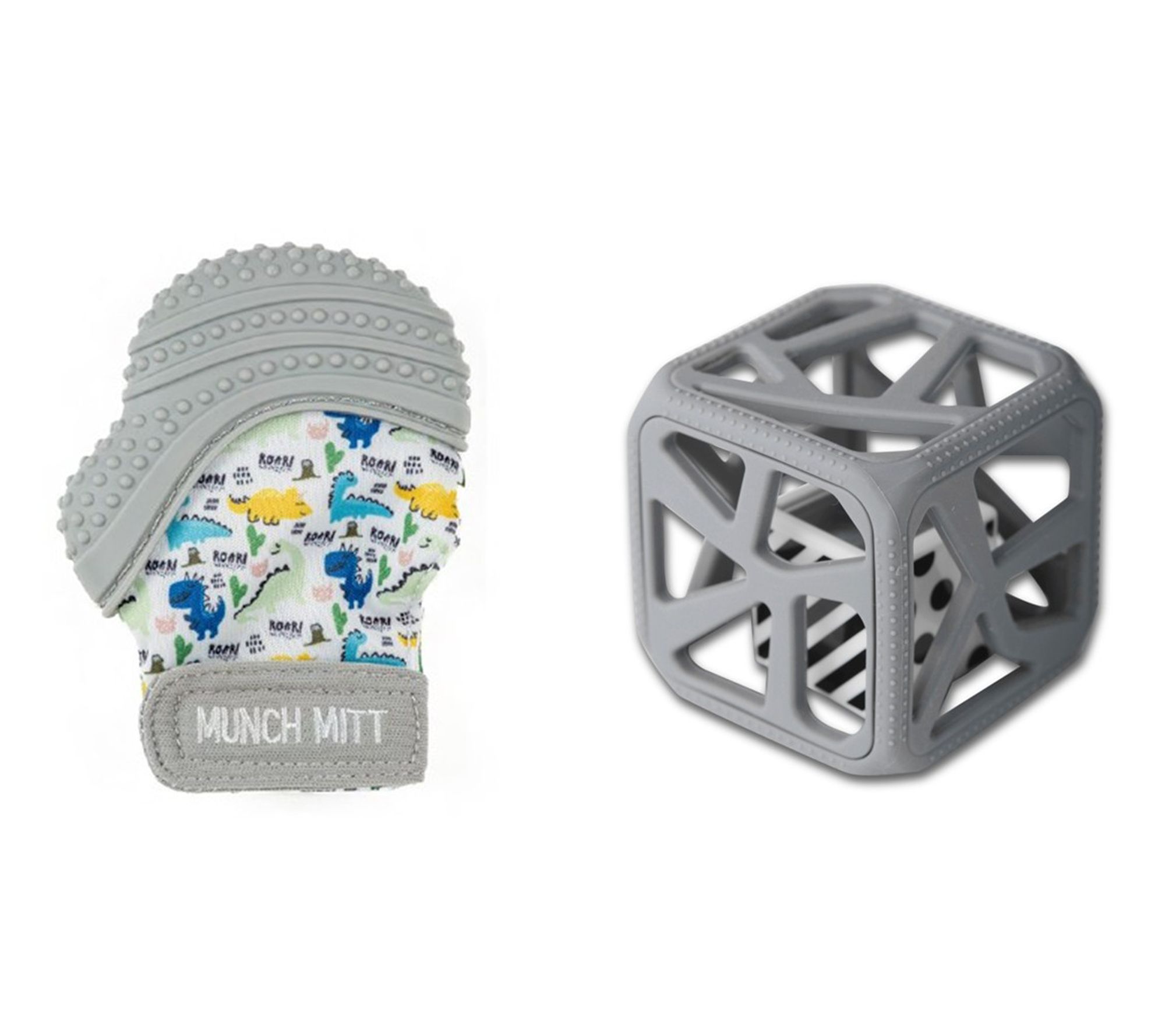 Malarkey Kids Sensory Teething Duo - Munch Mitt& Chew Cube