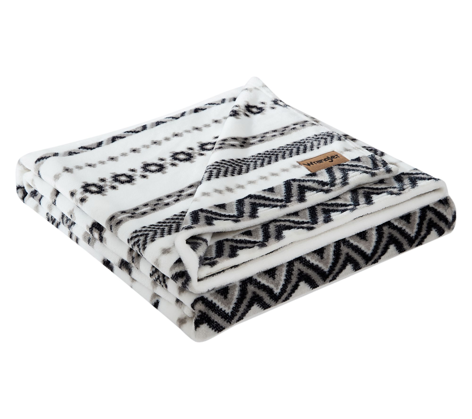 Wrangler Diamond Trail Black Plush-Fleece 50"X70" Throw